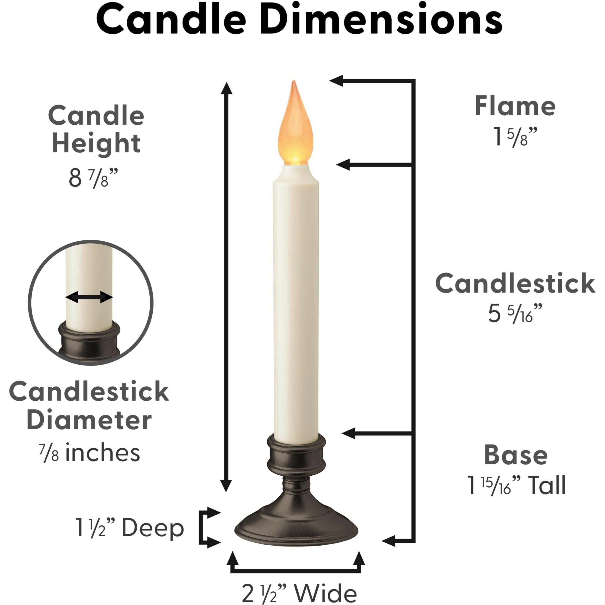 Xodus Innovations Fpc1205A-4 Battery Operated Led Window Candle, Dusk To Dawn Light Sensor, Aged Bronze Plastic Base, Amber Flicker Flame, 8-7/8 Inch