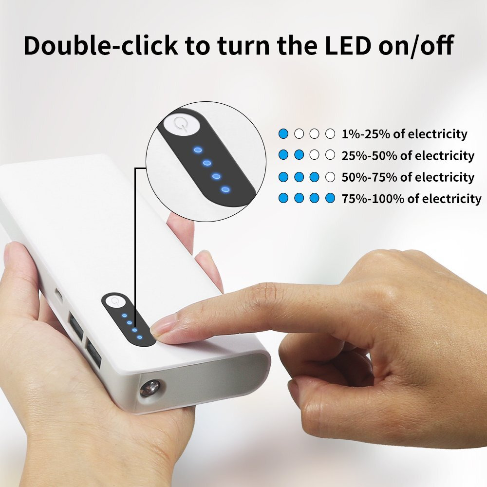 Solice High Capacity 16800Mah External Battery Power Bank Portable Charger Backup Pack With Led Light Dual Usb For Iphone & Ipad Samsung Galaxy And More