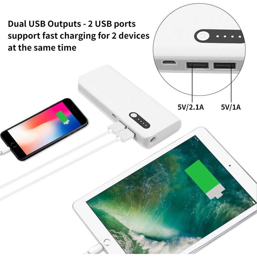 Solice High Capacity 16800Mah External Battery Power Bank Portable Charger Backup Pack With Led Light Dual Usb For Iphone & Ipad Samsung Galaxy And More
