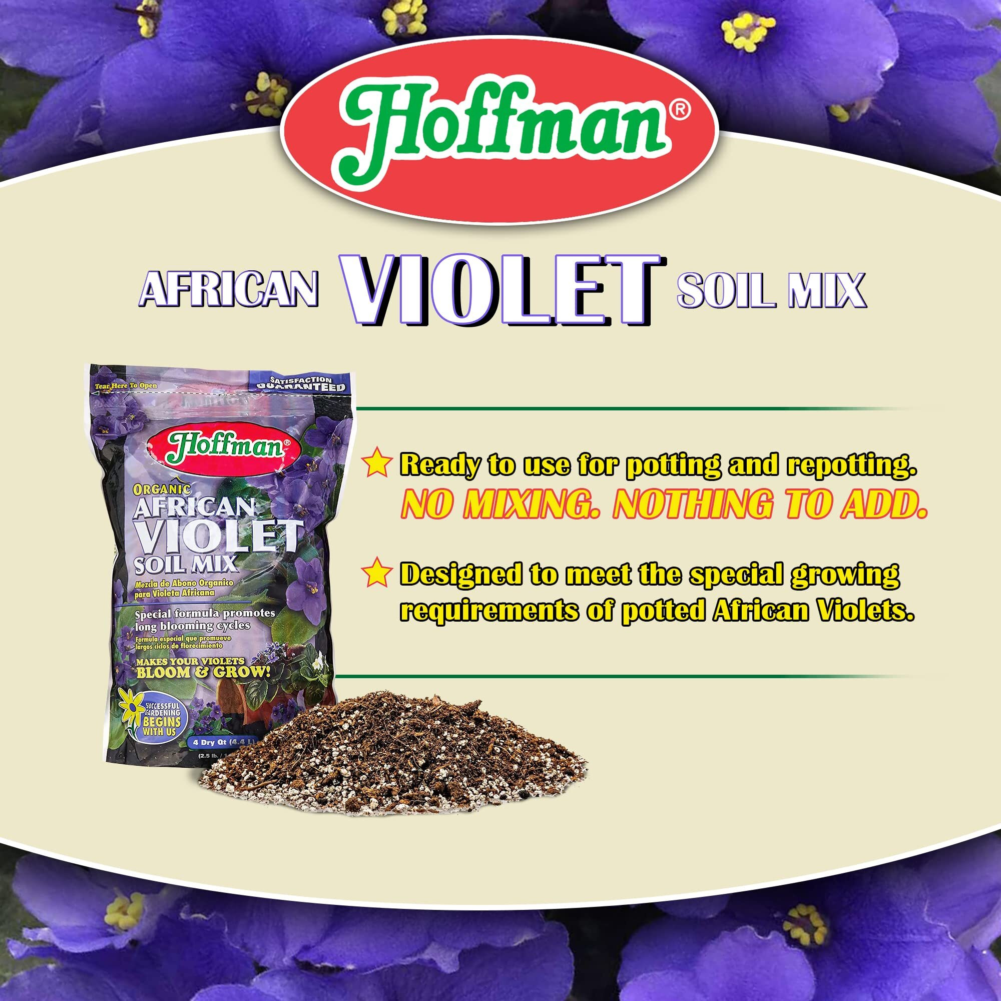 Hoffman 10301 Organic African Violet Soil Mix, 4 Quarts
