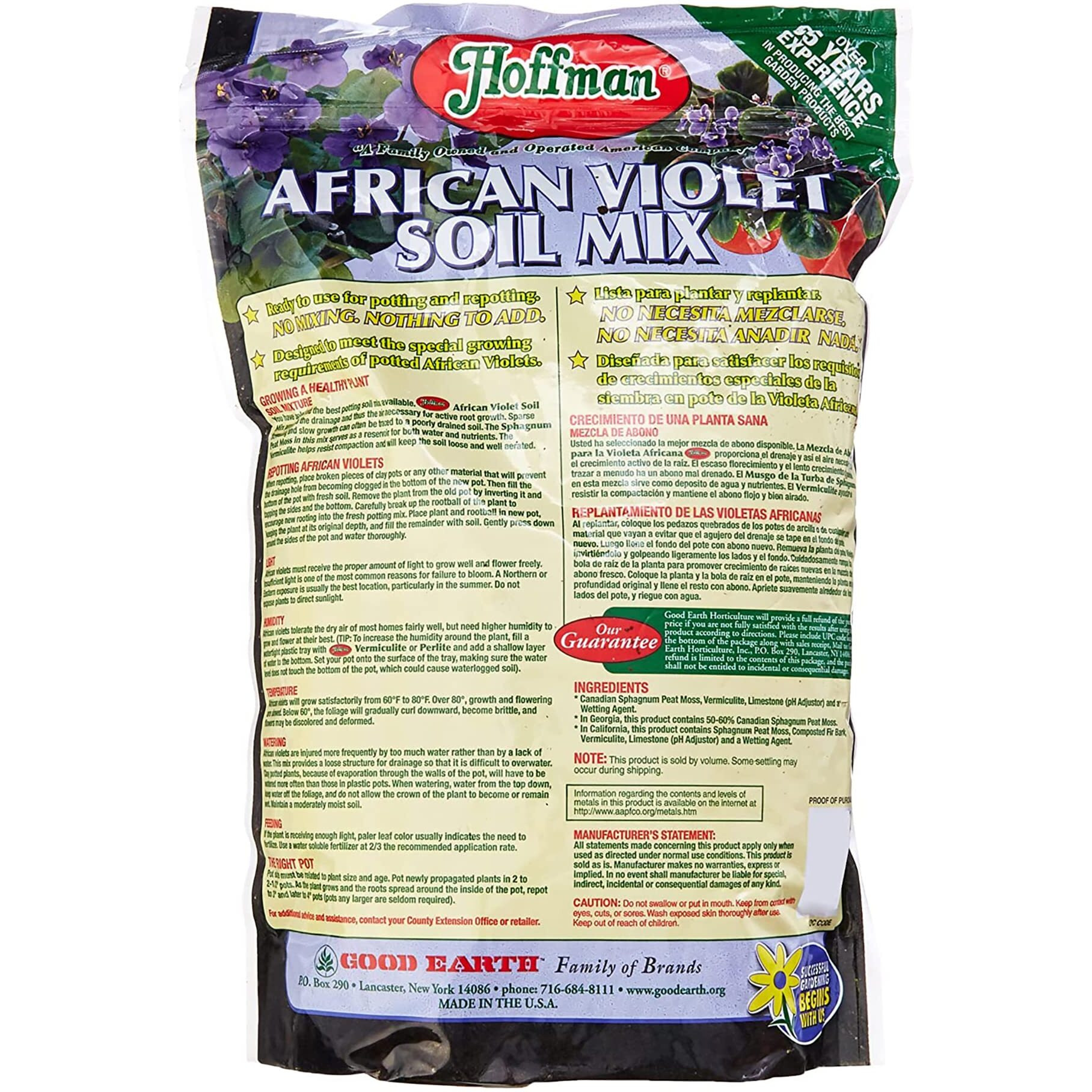 Hoffman 10301 Organic African Violet Soil Mix, 4 Quarts