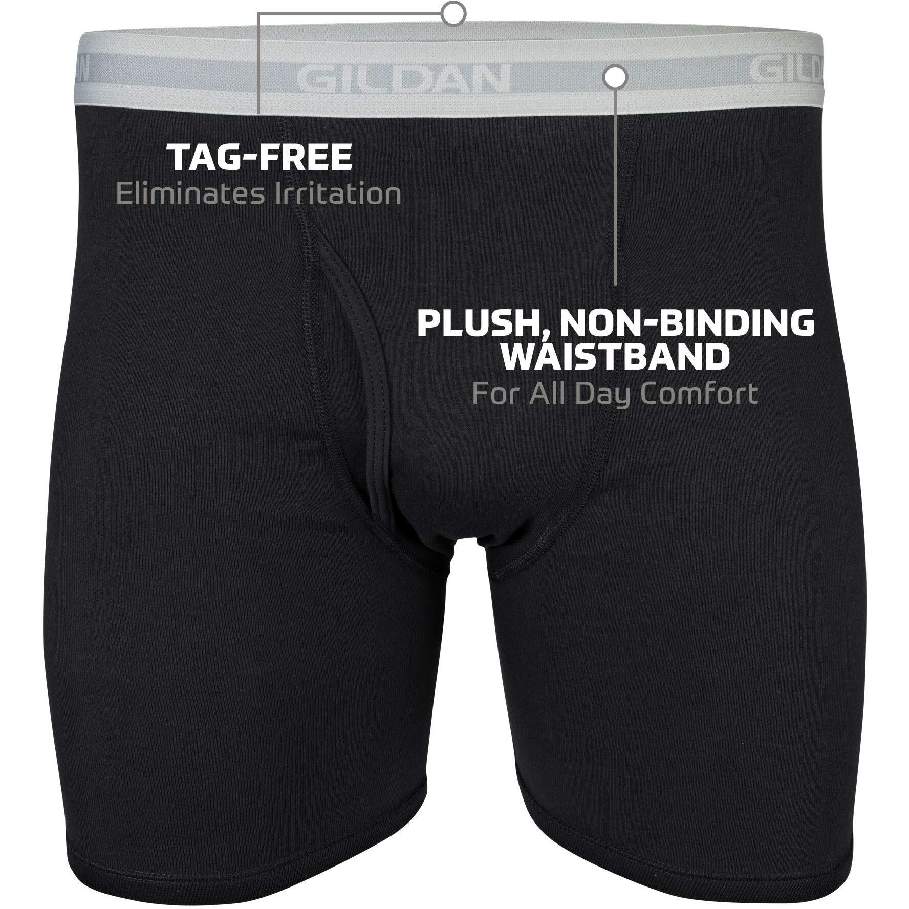 Gildan Men's Underwear Boxer Briefs, Multipack, Mixed Blue/Grey (5-Pack), Large
