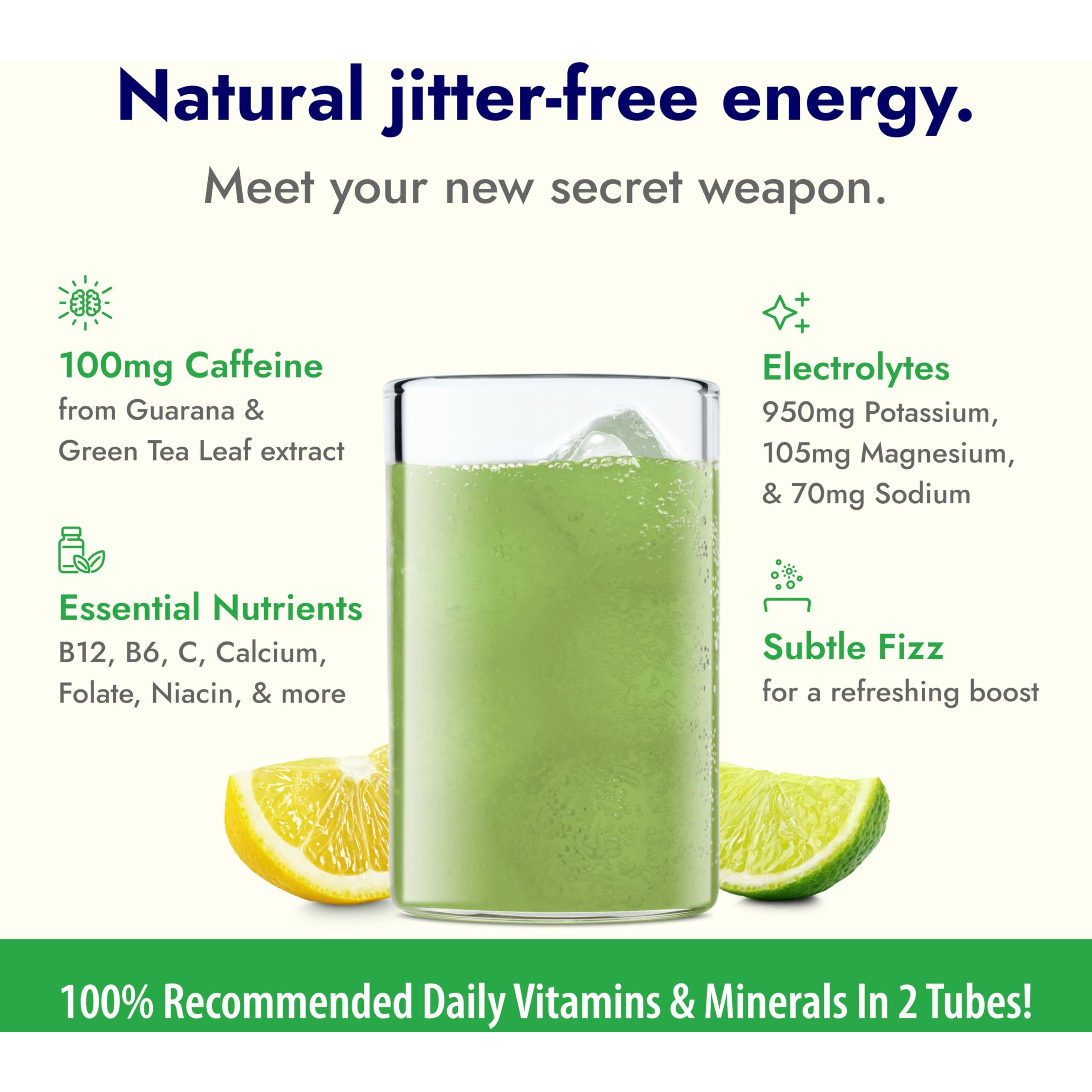 Zipfizz Daily Energy Drink Powder, Limon, 20 Pack 3-In-1 Sustained Energy, Rapid Hydration, And Essential Vitamins Sugar-Free Electrolyte Powder Contains Vitamin B-12 & Antioxidants
