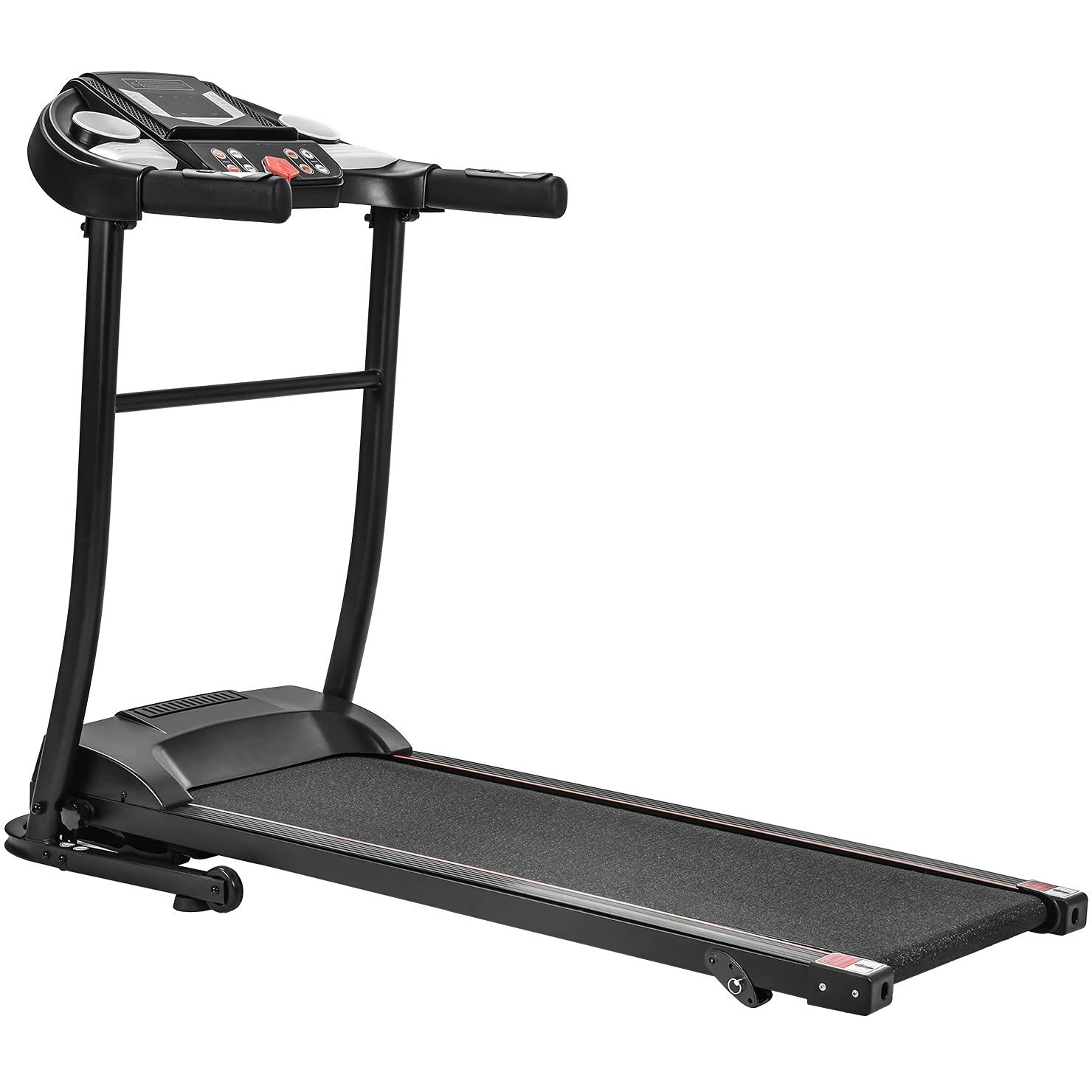 Startogoo Folding Electric Treadmill For Home, Folding Jogging Running Machine Portable Treadmills W/ 3-Level Auto Incline, 5"" Large Led Display, Speakers, Mp3 & Audio Auxiliary Port, 12 Speeds,Black