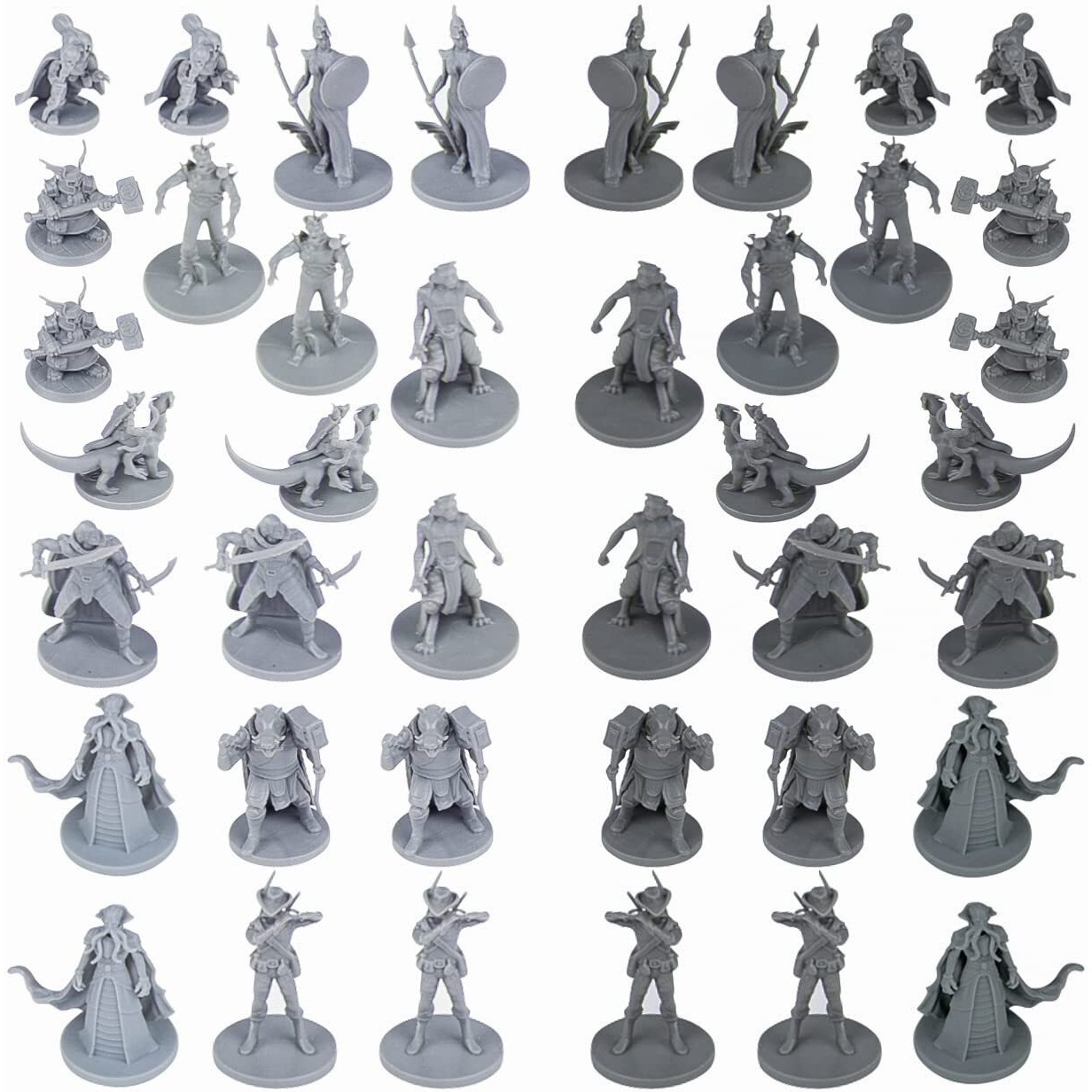 Path Gaming 40 Fantasy Tabletop Miniatures For Dungeons And Dragons . 28Mm Scaled 10 Unique Designs, Bulk Unpainted