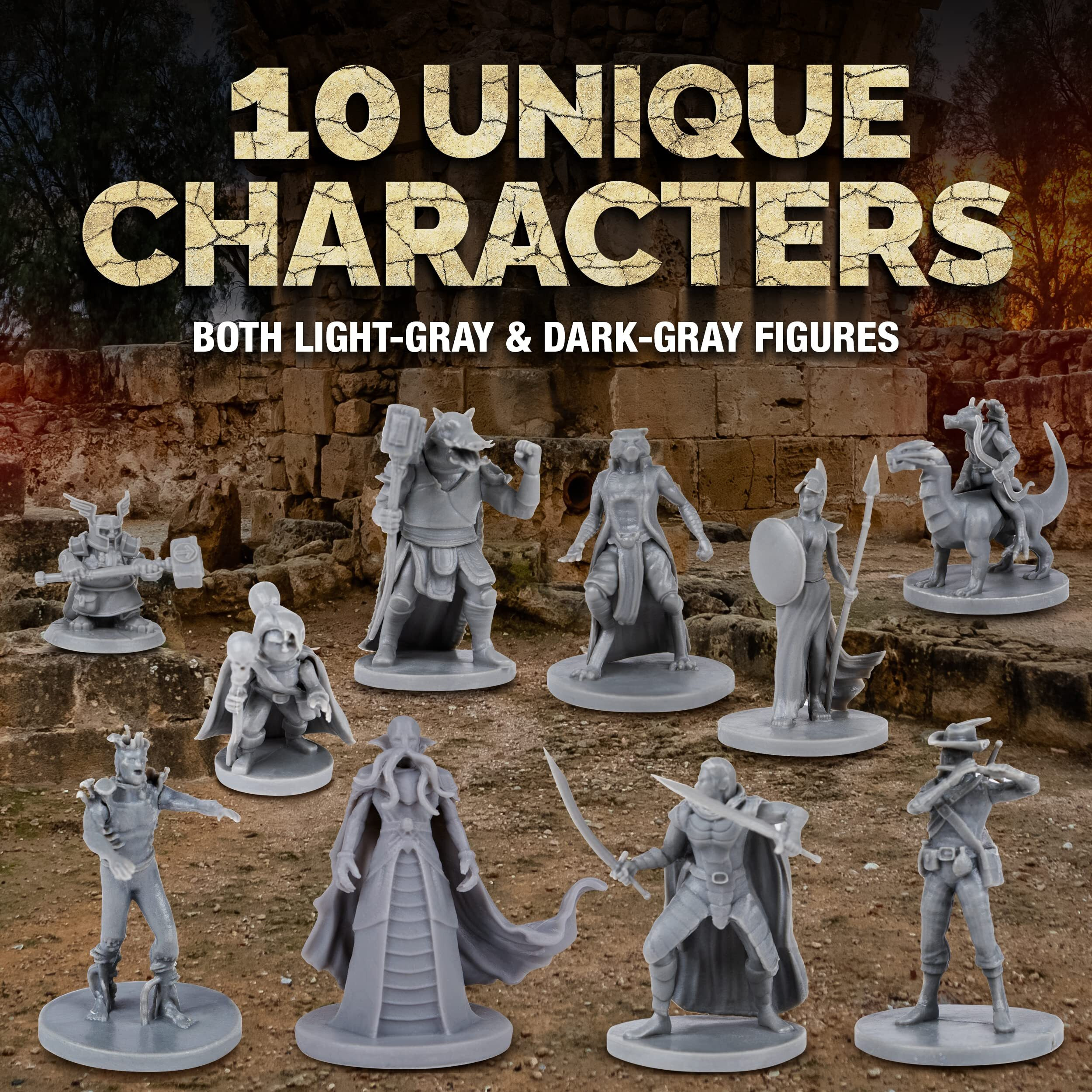 Path Gaming 40 Fantasy Tabletop Miniatures For Dungeons And Dragons . 28Mm Scaled 10 Unique Designs, Bulk Unpainted