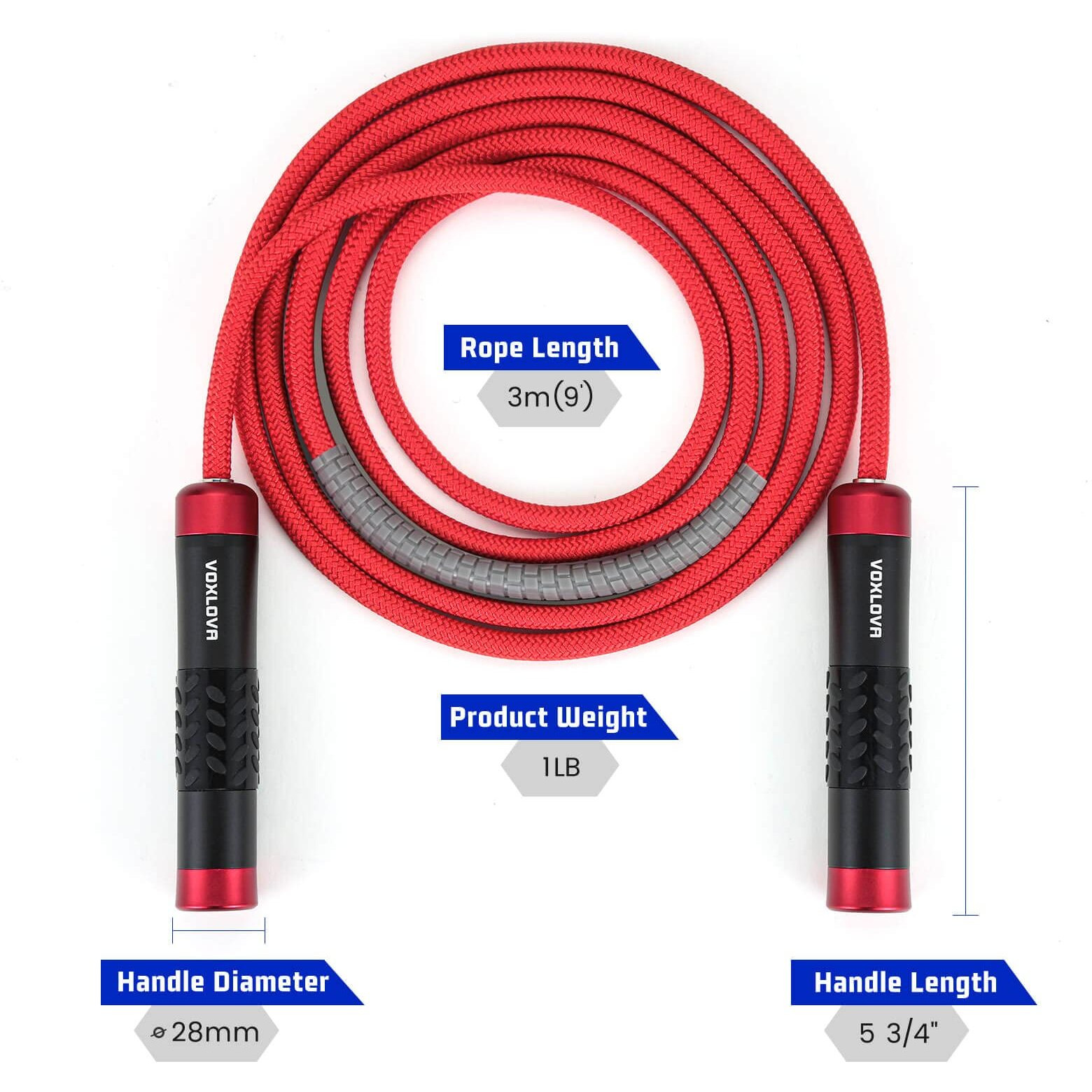 Weighted Jump Rope - Premium Heavy Jump Ropes With Adjustable Extra Thick Cable, Aluminum Silicone Grips Handles, High-Speed Ball Bearings Professional Skipping Rope For Crossfit Mma Cardio & Workouts