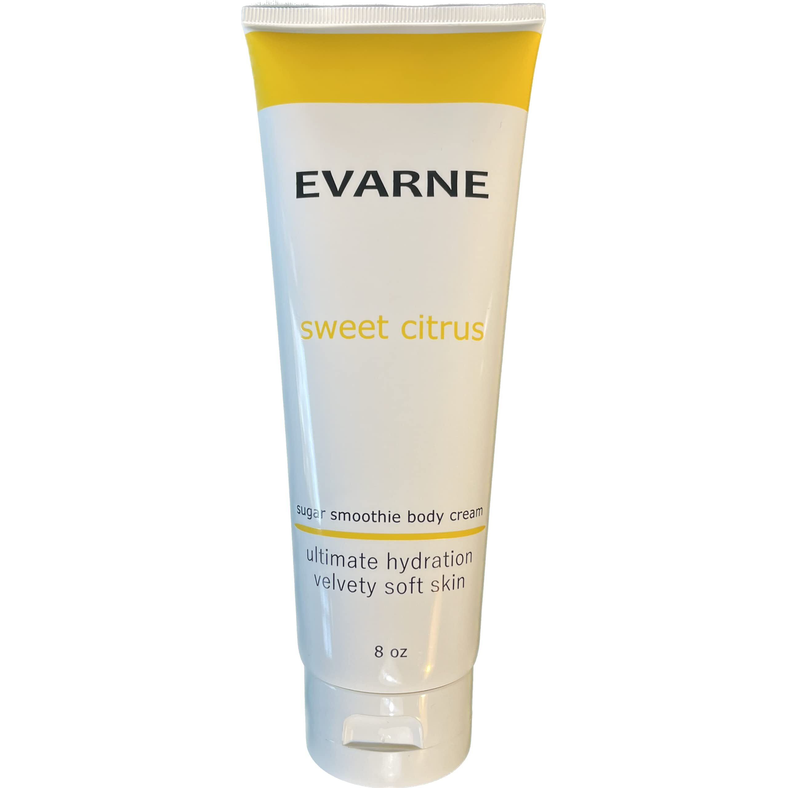 Evarne Sugar Smoothie Body Cream 8 Oz - Sweet Citrus, Ultimate Hydration, Velvety Soft Skin
