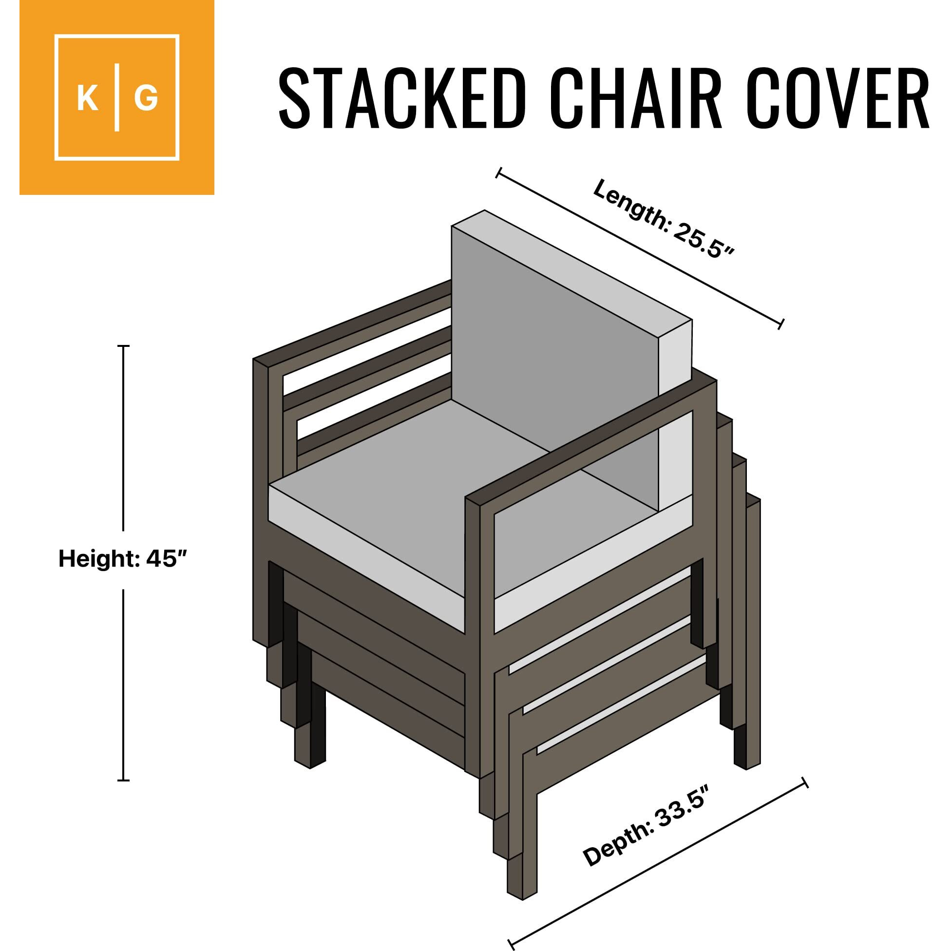 Khomo Gear Outdoor Stackable Stack Chair Cover, Grey