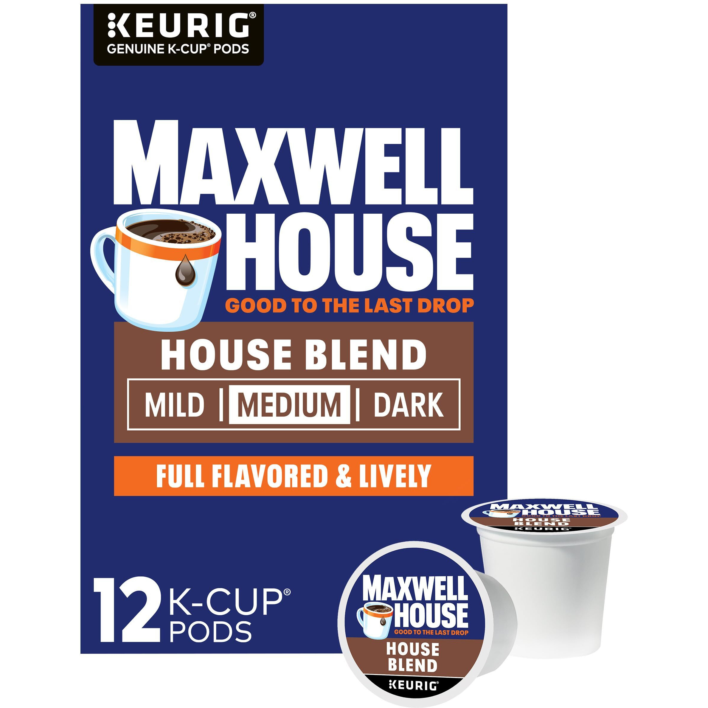 Maxwell House House Blend Medium Roast K-Cup Coffee Pods (12 Pods)