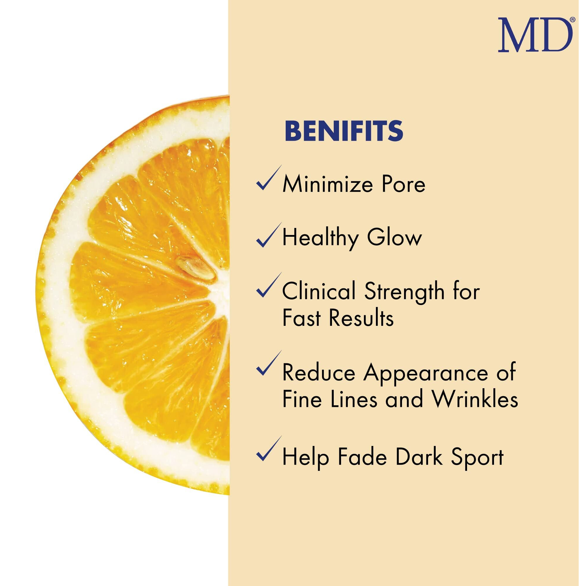 Md Factor Face Serum - Anti-Aging Face Serum With Vitamin C In L-Ascorbic Acid Form For Face & Body - Ideal For Fine Lines & Wrinkles Removal, Dark Spot Reduction & Collagen Production