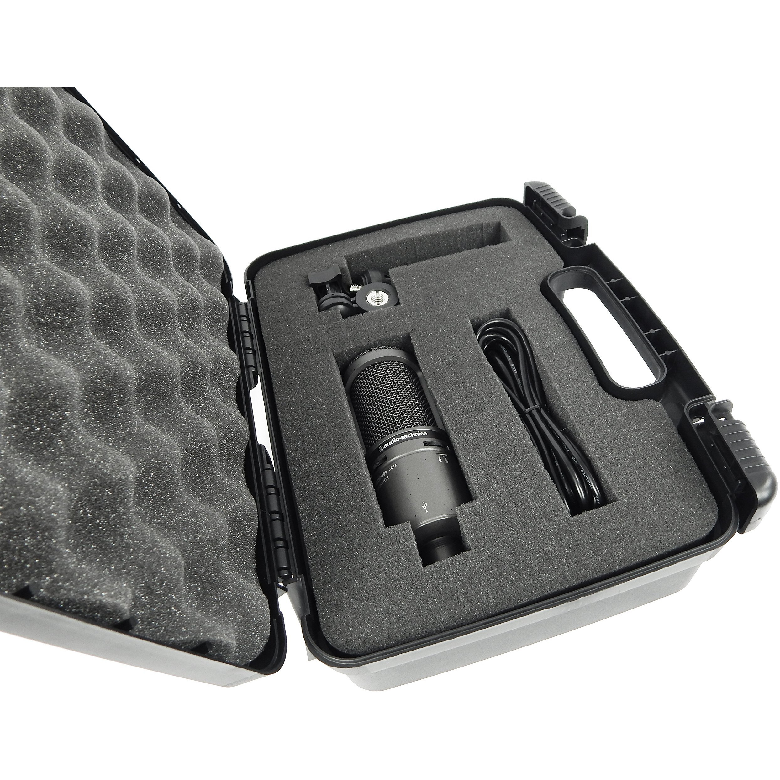 Casematix Microphone Hard Case Compatible With Audio Technica Atr2500X, Atr2100 Usb, At2022 Studio And More With Accessories For Usb Microphones - Case Only