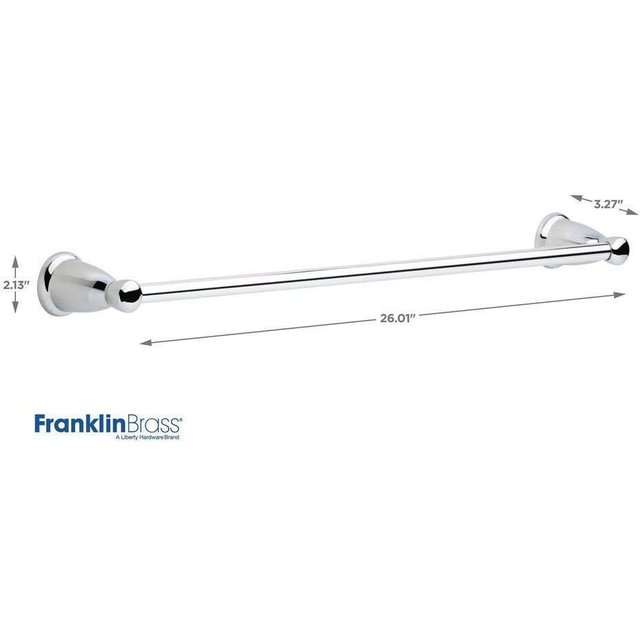 Franklin Brass Kinla (3-Pack) Bathroom Set Polished Chrome 24"" Towel Bar Racks,Toilet Paper Holder, Hand Towel Holder | Bathroom Accessory Set Towel Holder Hardware Set Kin3Pc-Pc