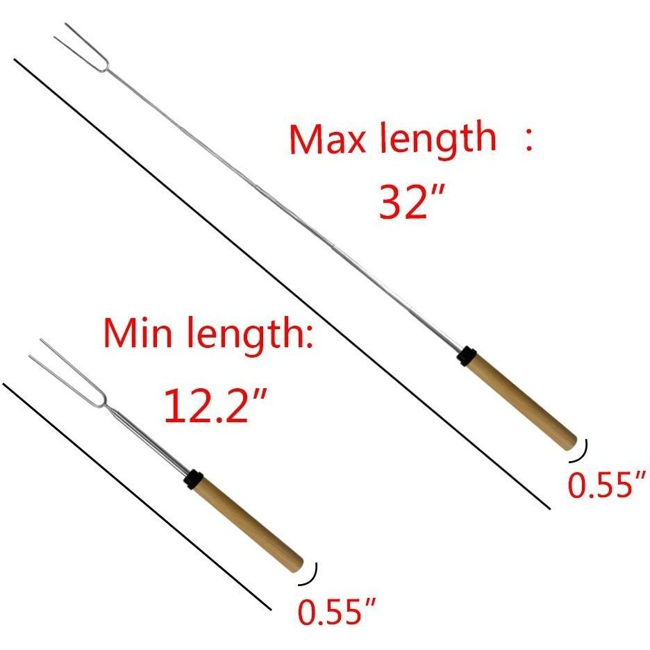 Jtshy Marshmallow Roasting Sticks,Marshmallow Sticks Kit Extending Roaster 32 Inch Set Of 8 Telescoping Stainless Steel. Smores Skewers & Hot Dog Forks Kids Camping Campfire Fire Pit Accessories.