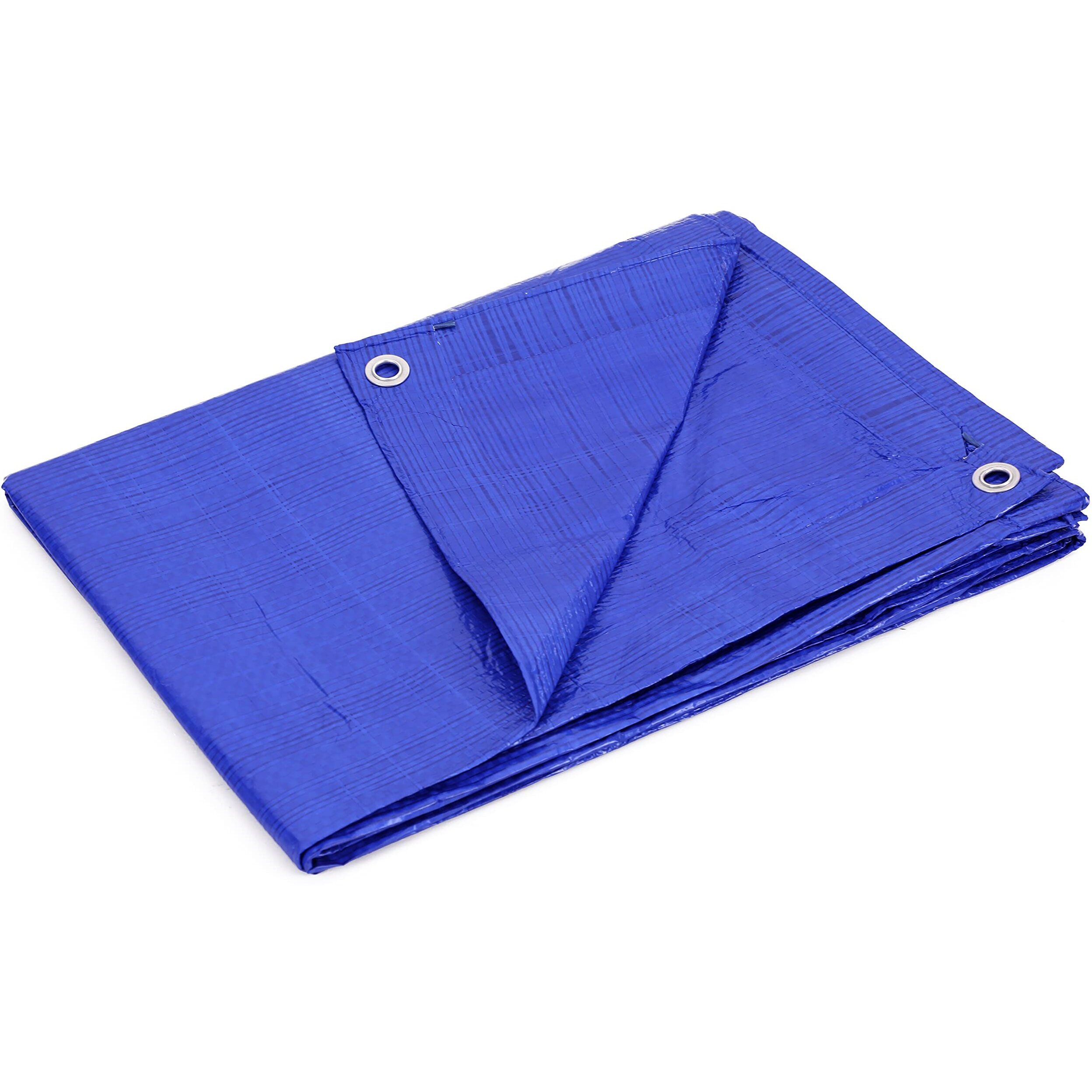 Kotap 8 X 10 Ft. All-Purpose Multi-Use Protection/Coverage 5-Mil Poly Tarp, Waterproof, Blue, 1-Pack (Tra-0810)