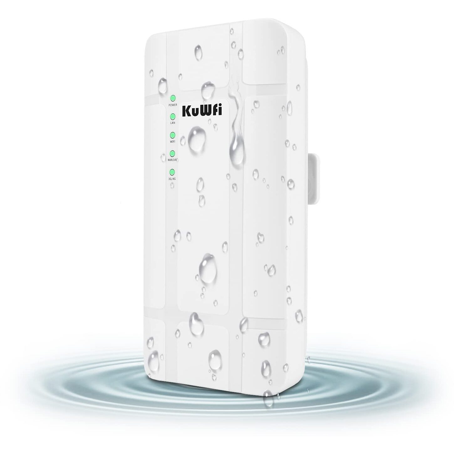Kuwfi 300Mbps Outdoor 4G Lte Cpe Wifi Router With Sim Card Slot Cat4 Sim Routers With Poe Adapter Work With Ipcamera Or Outside Wifi Coverage (Us Version B2/B4/B5/B12/B13/B14/B66/B71)