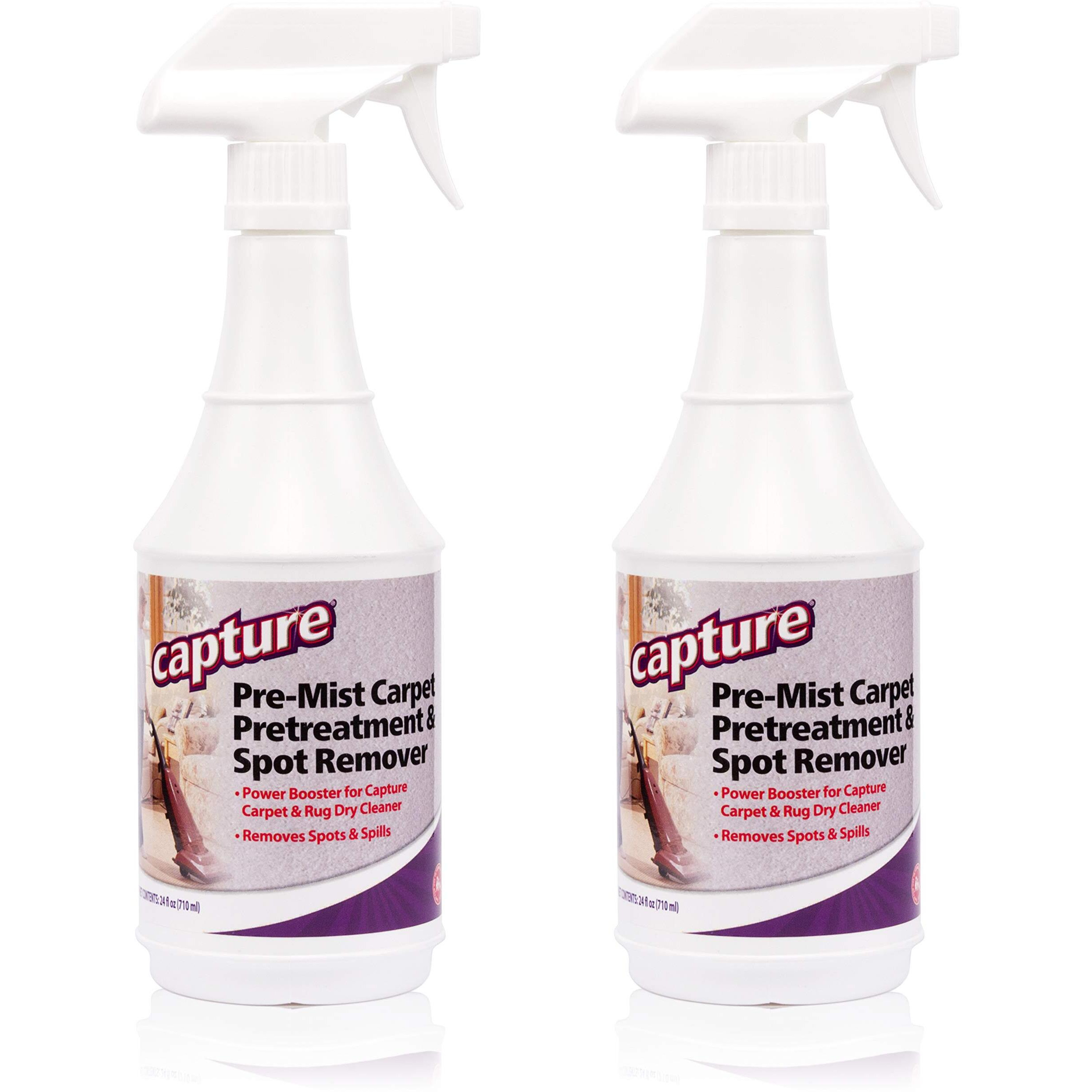 Capture Pre-Mist Soil Release For Carpet Dry Cleaner - Carpet Cleaning Pre Spray - Loosen Juice, Coffee & Wine Spill And Tough Rug Stains Eliminator - Multi-Purpose Cleaning Essentials - 24Oz (2 Pack)