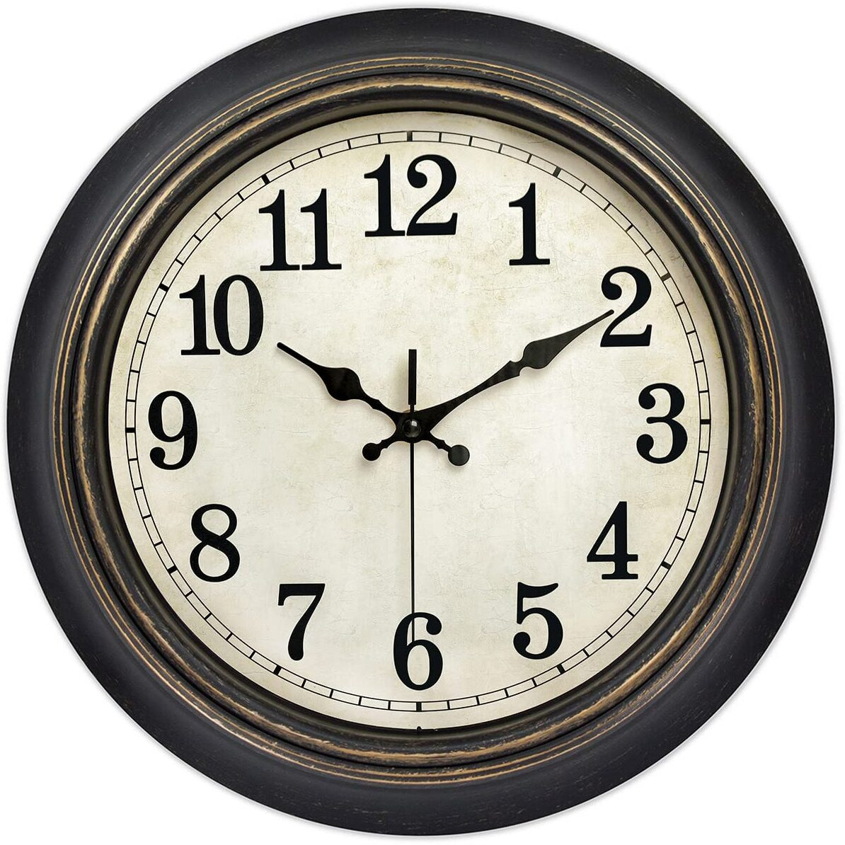45Minst 14 Inches Retro Wall Clock, Silent Non Ticking Battery Operated Movement, Home/Wall Decor, Easy To Read, Decorate Bedroom/Living Room/Office With Arabic/Roman(Arabic)