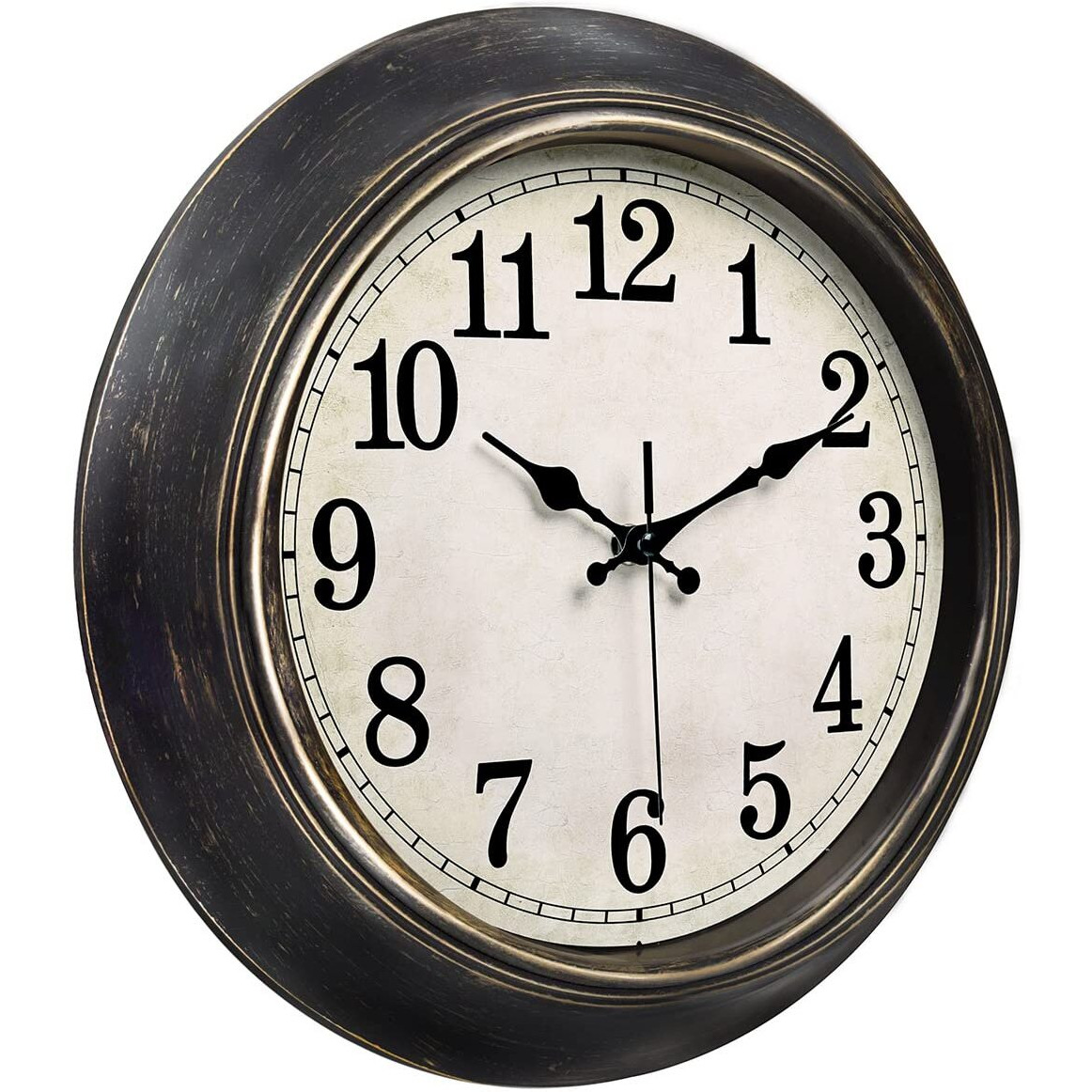 45Minst 14 Inches Retro Wall Clock, Silent Non Ticking Battery Operated Movement, Home/Wall Decor, Easy To Read, Decorate Bedroom/Living Room/Office With Arabic/Roman(Arabic)