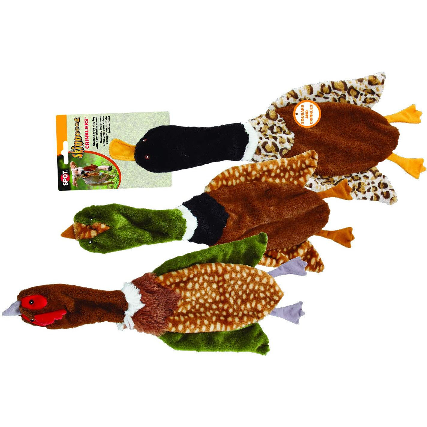 Ethical Pets Spot Skinneeez Crinklers | Stuffless Dog Toys With Squeaker For Small Dogs | Crinkle Toy For Small Puppies | 23"" | Bird Asst Design | By Ethical Pet, 23" (4312)