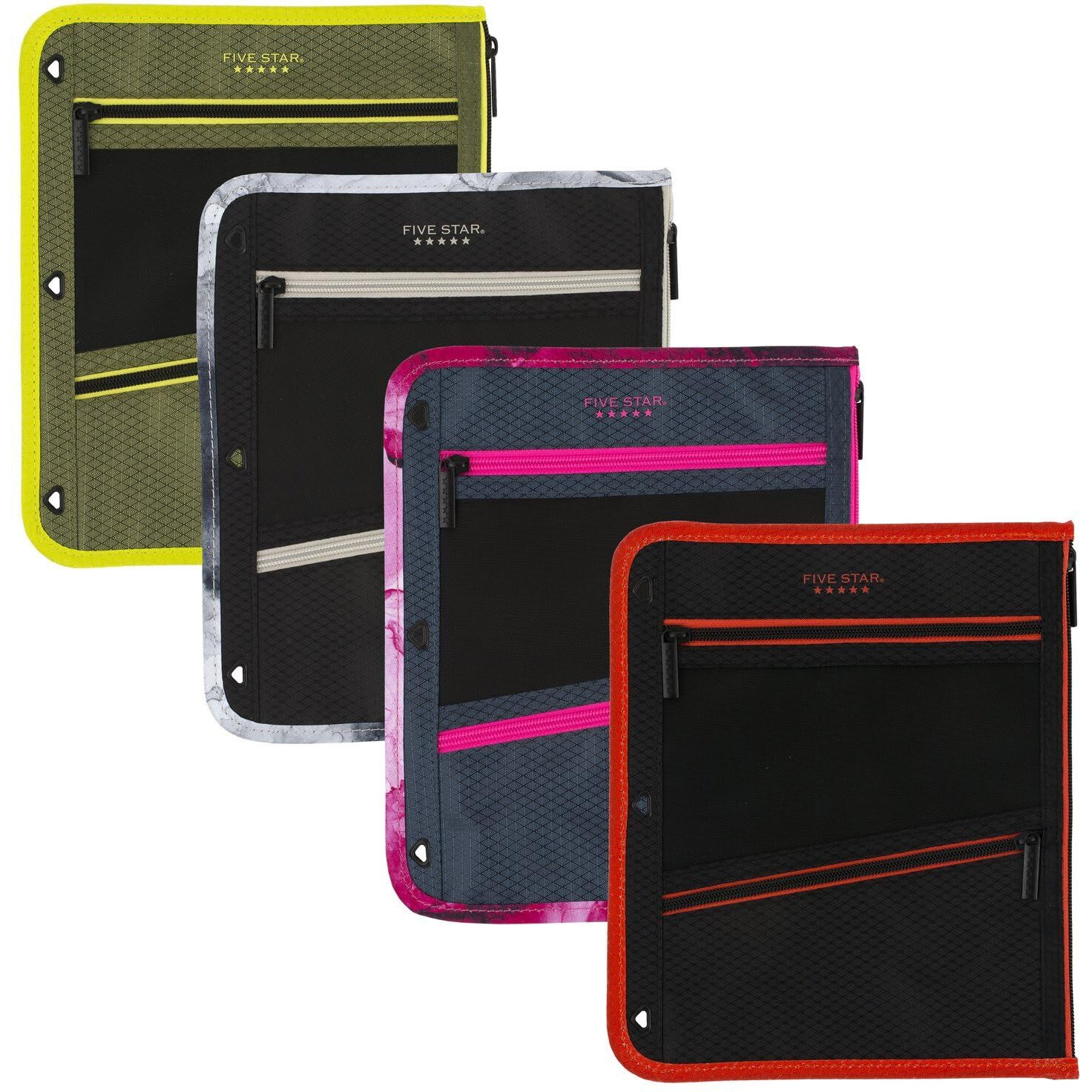 Five Star Zipper Pouch, Pencil Pouch, Pencil Case, Fits 3-Ring Binder, Assorted Colors, Color Will Vary, 1 Count (50642)