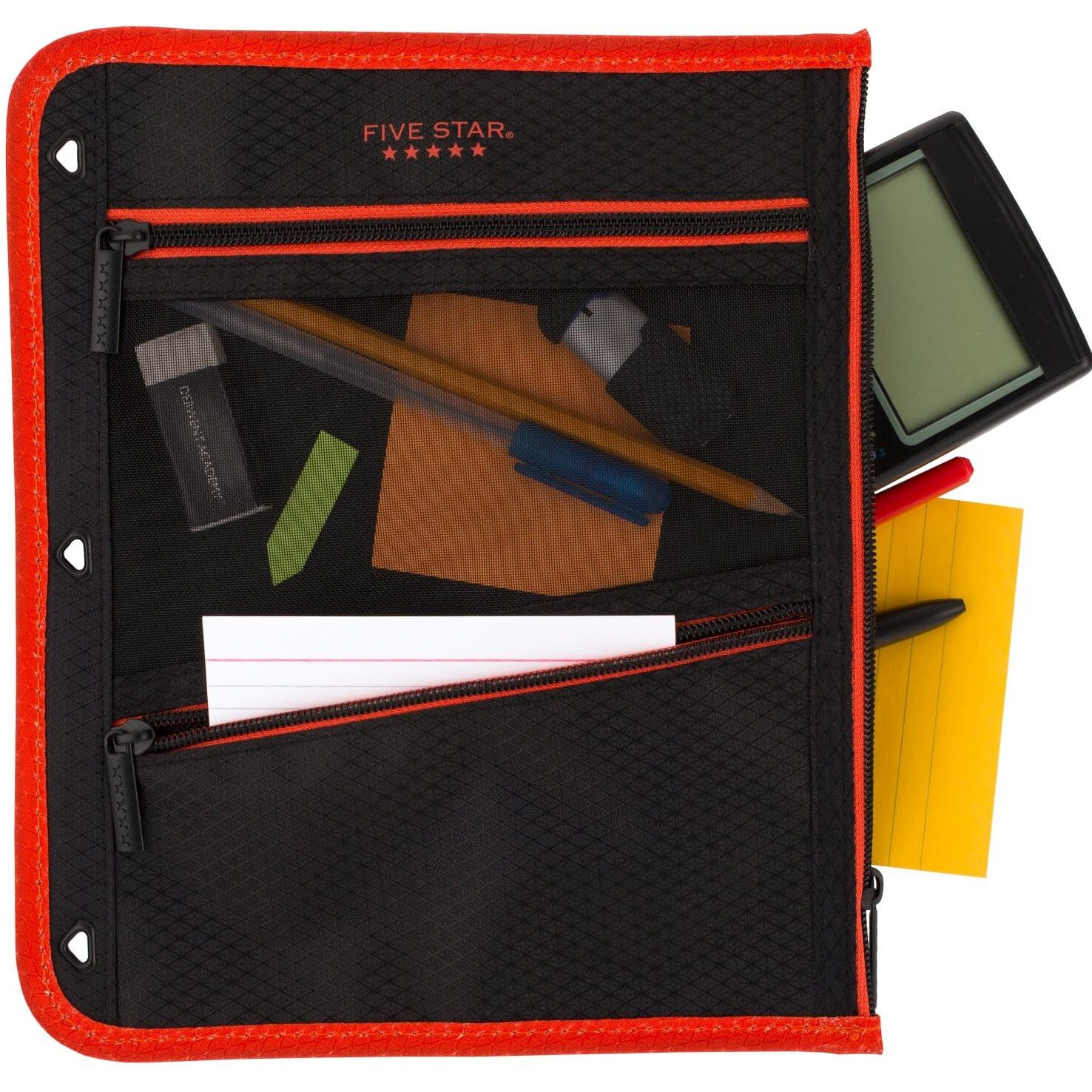 Five Star Zipper Pouch, Pencil Pouch, Pencil Case, Fits 3-Ring Binder, Assorted Colors, Color Will Vary, 1 Count (50642)