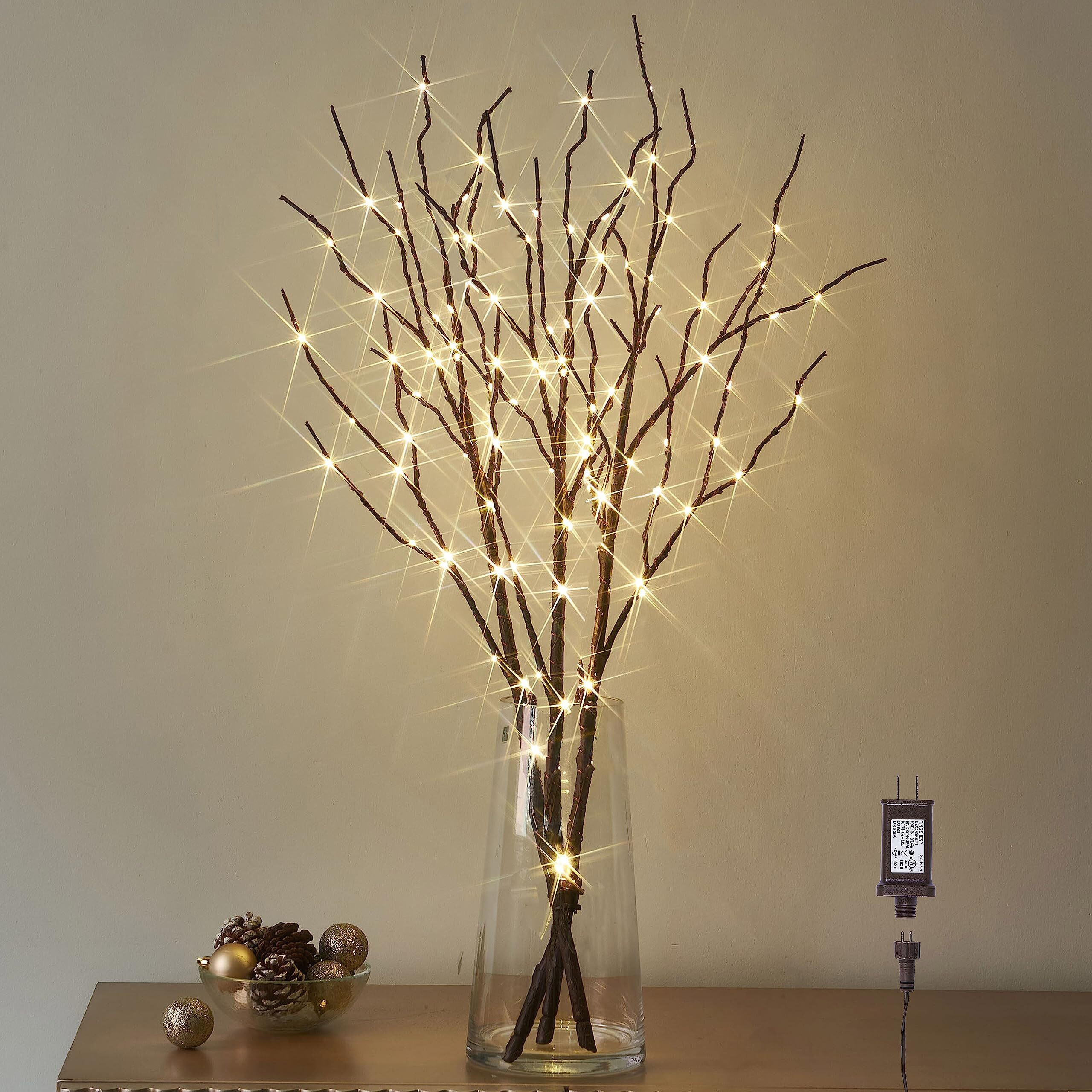 Litbloom Lighted Brown Willow Branches 30In 150 Led Plug In With Timer And Dimmer Tree Branch Lights With Warm White Lights For Holiday Christmas Home Decoration