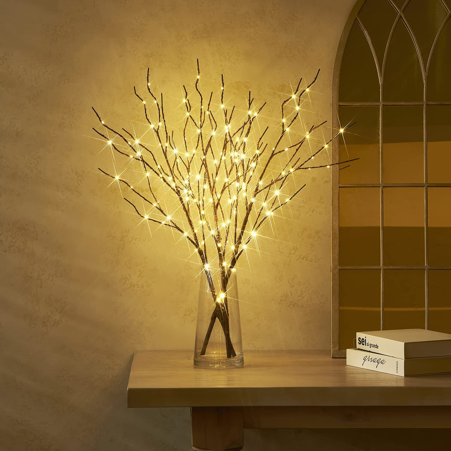Litbloom Lighted Brown Willow Branches 30In 150 Led Plug In With Timer And Dimmer Tree Branch Lights With Warm White Lights For Holiday Christmas Home Decoration