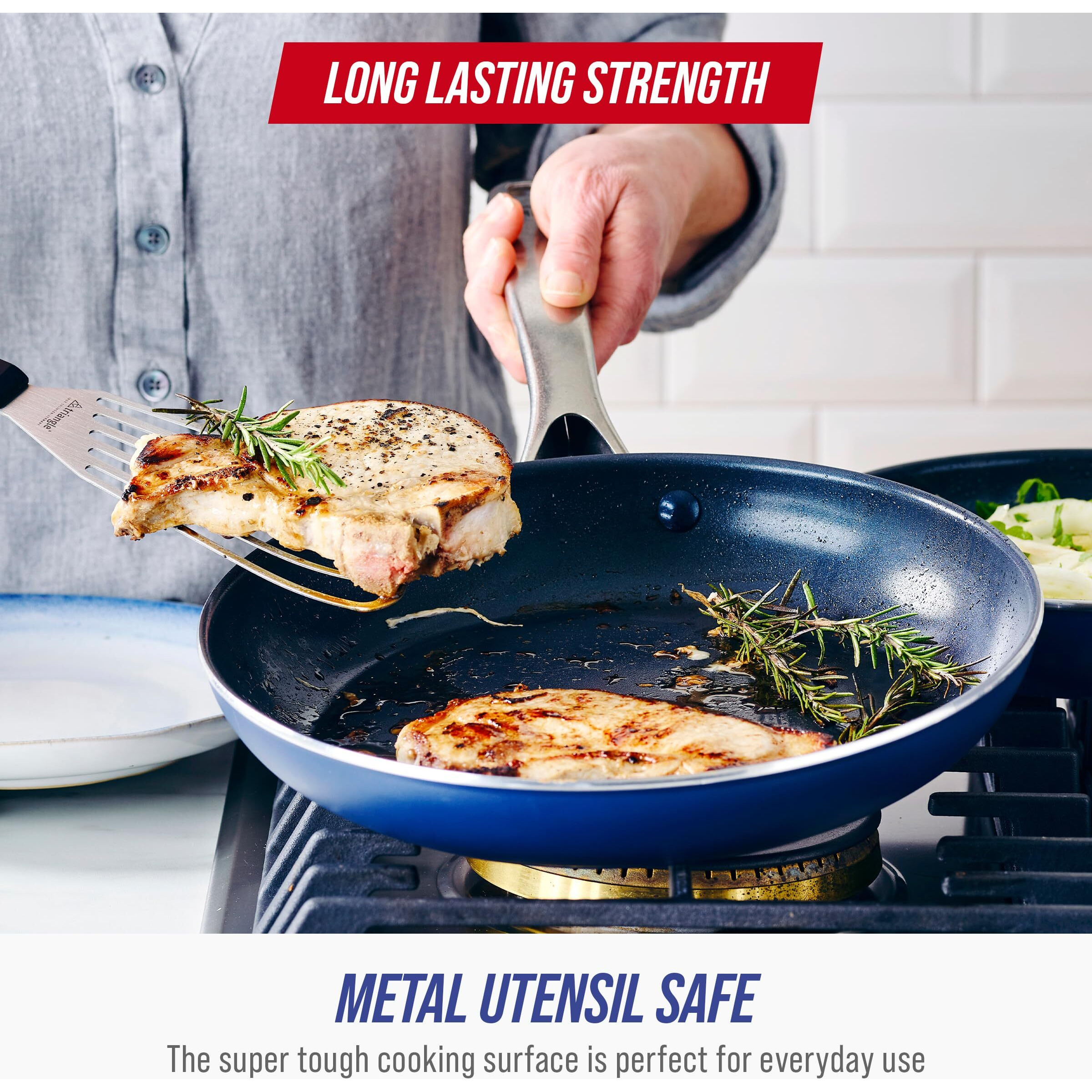 Blue Diamond Cookware Diamond Infused Ceramic Nonstick 9.5"" And 11"" Frying Pan Skillet Set, Pfas-Free, Dishwasher Safe, Oven Safe, Blue