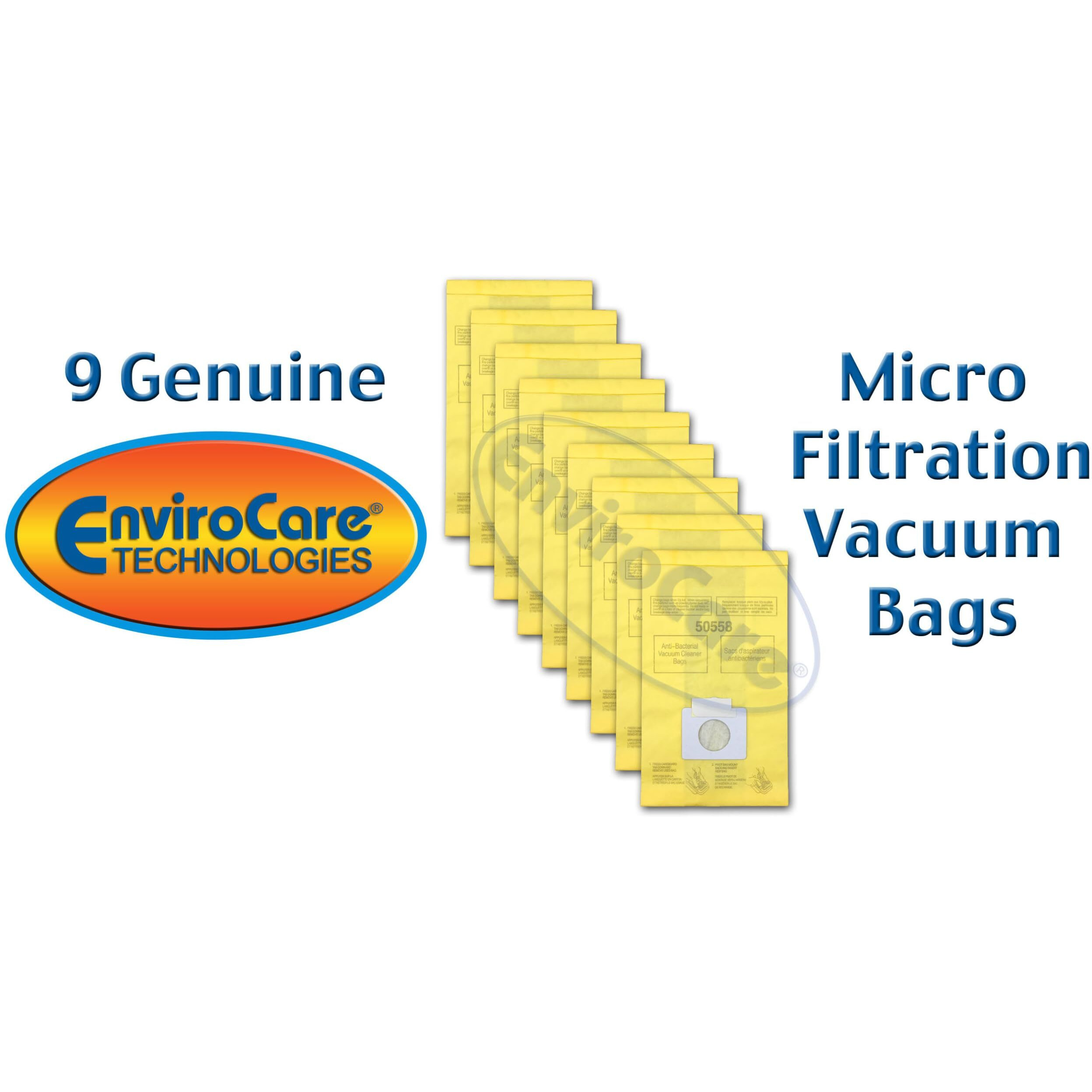 Envirocare Replacement Vacuum Bags Made To Fit Kenmore Canister Type C Or Q 50555, 50558, 50557 And Panasonic Type C-5 Vacuums, 9 Pack