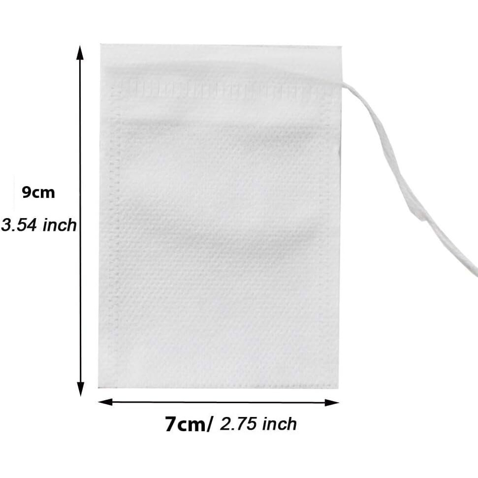 300 Piece Disposable Tea Bag With Drawstring For Loose Tea, Empty Tea Bag Of Wood Pulp Material,Tea Filter Bag With Free Tea Spoon, Suitable For Loose Tea, Coffee, Spices, Herbs (3.54 X 2.75 Inch)