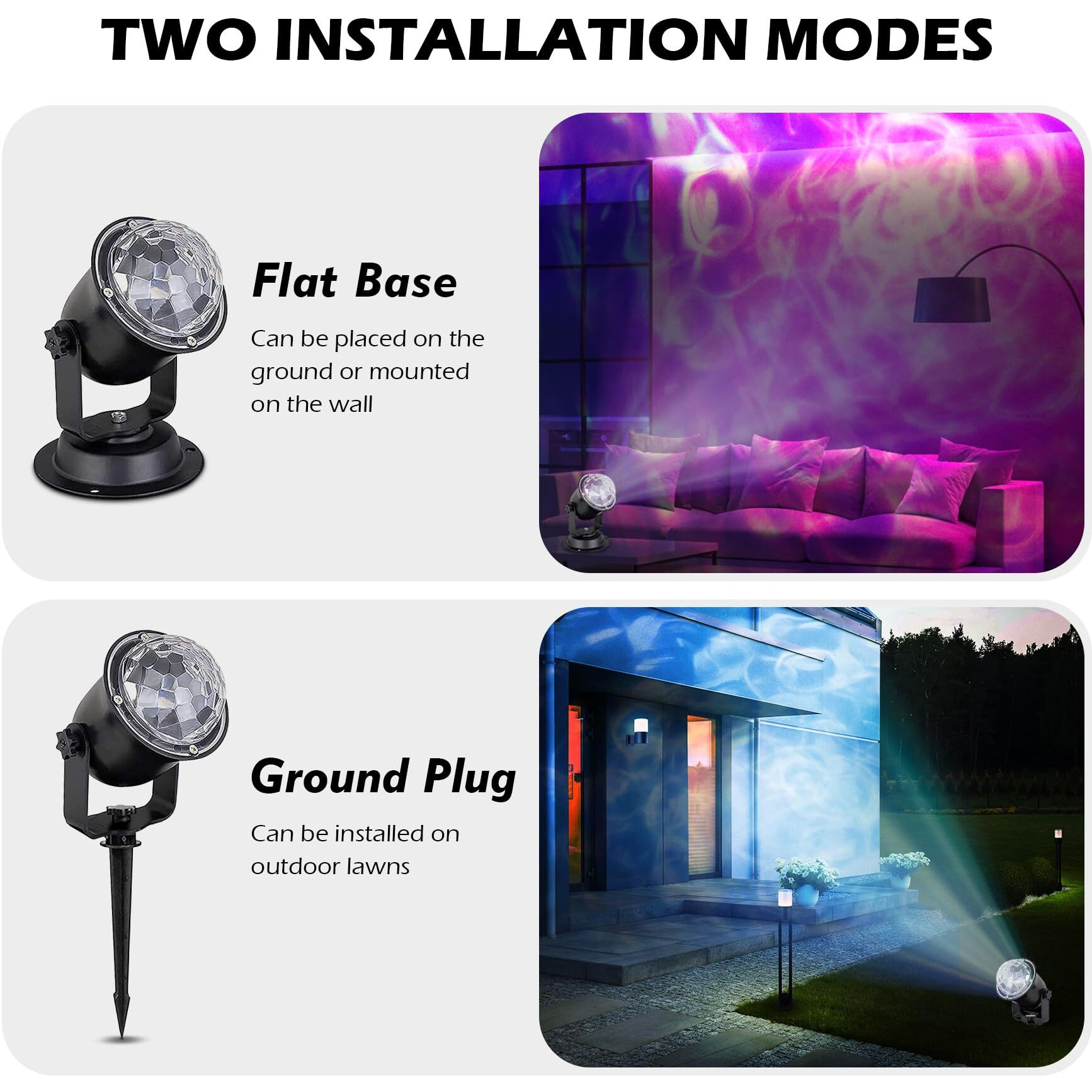 Hekation Halloween Projection Lights Outdoor, Halloween Projector Decorations Outside Lights For Outdoor Yard, 15 Colors Water Wave Ocean Effect Night Lights Projector, Waterproof, Remote, Timing