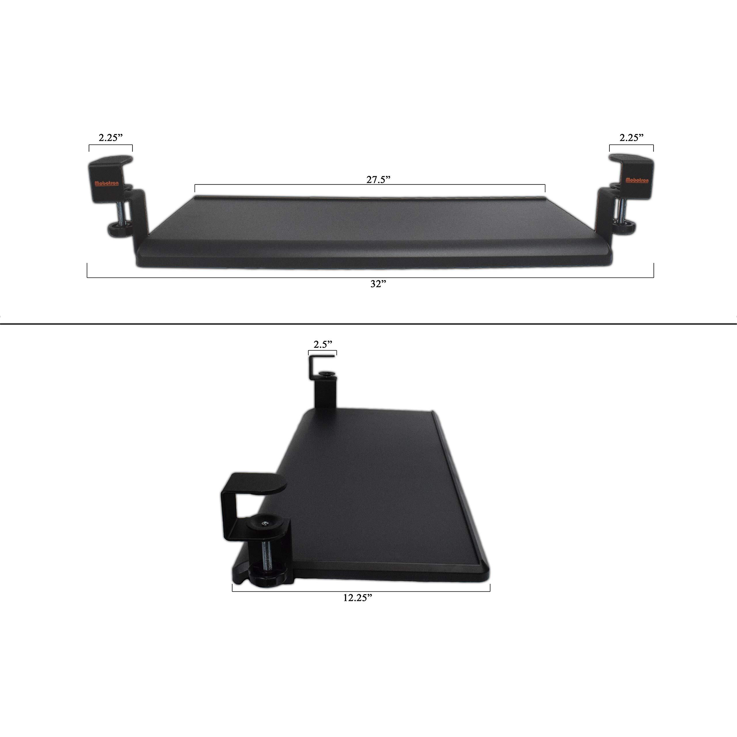 Mobotron Under-Desk Keyboard Clamp Tray Electronic Device Platform