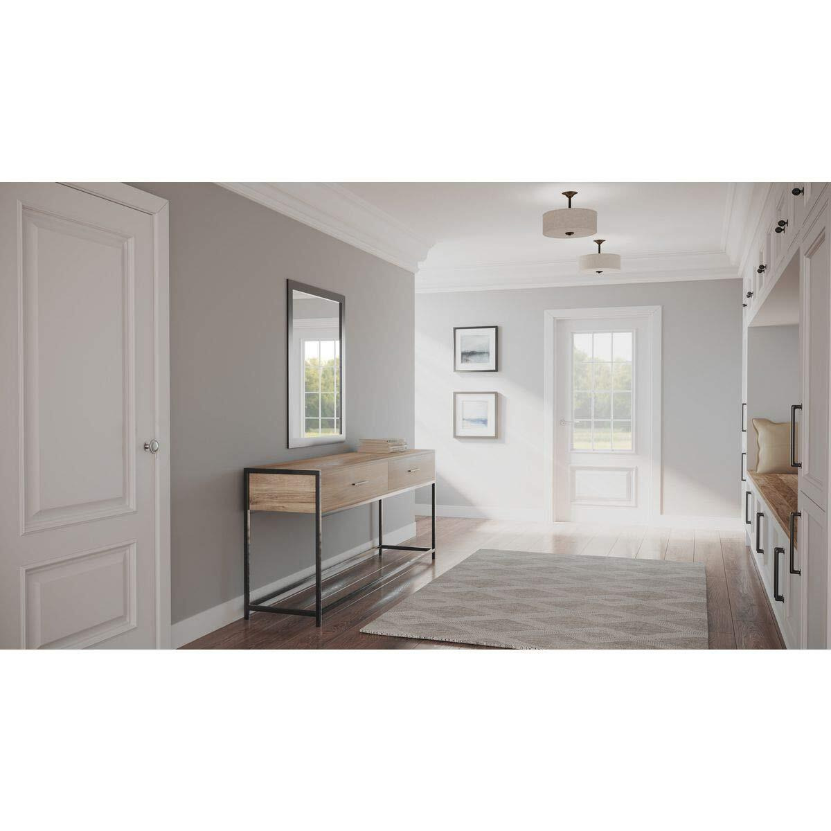 Progress Lighting P3712-20 Inspire Close-To-Ceiling, 13    Diameter|10-1/8    Height, Off-White Linen Shade, Antique Bronze