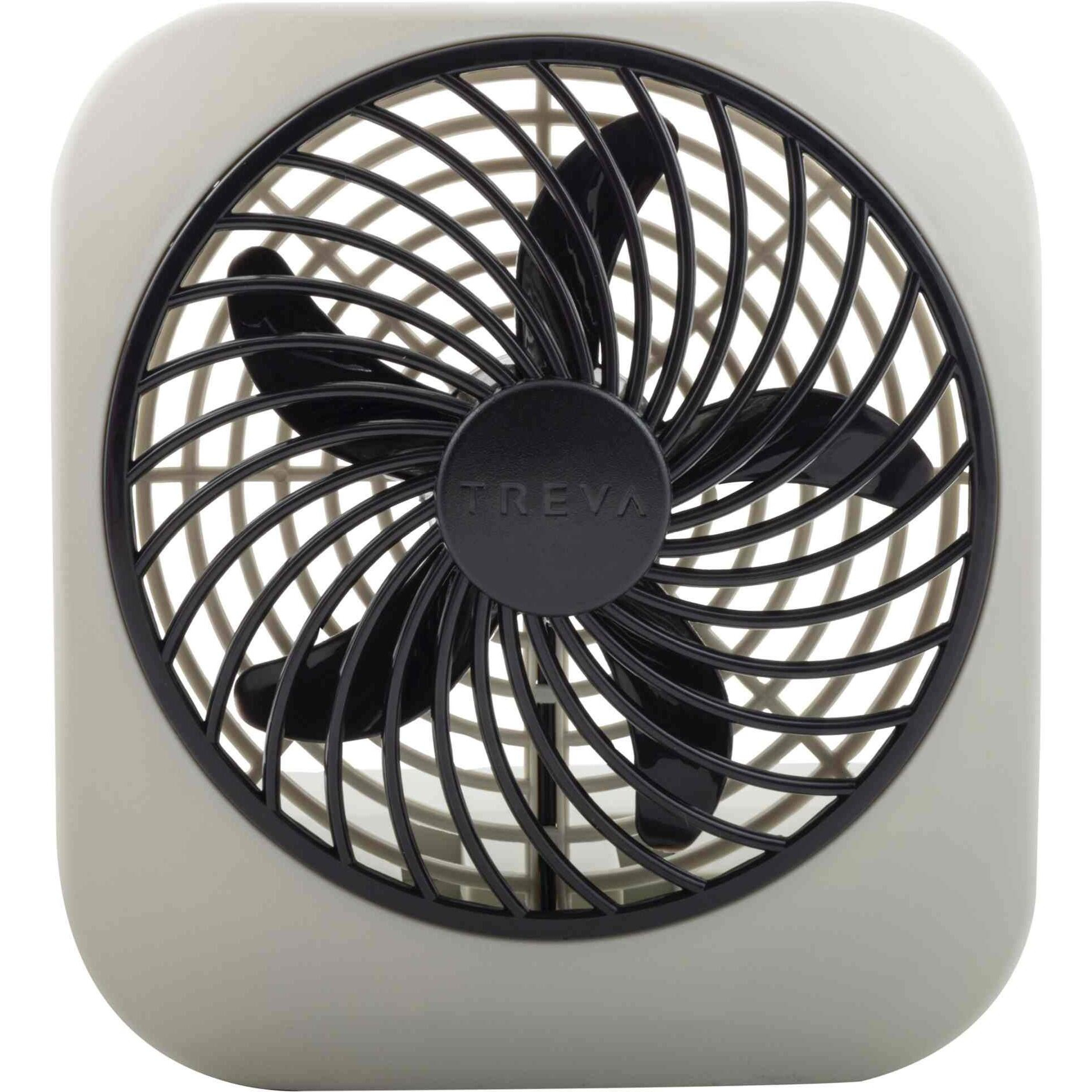O2Cool Treva 5 Inch Battery Powered Fan Portable Desk Fan 2 Cooling Speeds With Compact Folding & Tilt Design Small Fan Cubicle Accessories Mini Fan Portable (Grey)