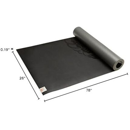 Gaiam Dry-Grip Yoga Mat - 5Mm Thick Non-Slip Exercise & Fitness Mat For Standard Or Hot Yoga, Pilates And Floor Workouts - Cushioned Support, Non-Slip Coat - 68 X 24 Inches - Black
