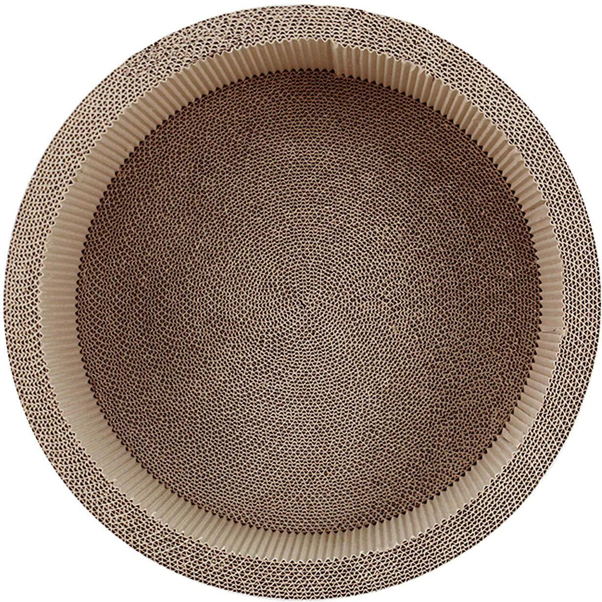 Fluffydream Scratchme Cat Scratcher Post & Board, Round Cat Scratching Lounge Bed, Durable Pad Prevents Furniture Damage, 17.32'' X 17.32''X 6.11''