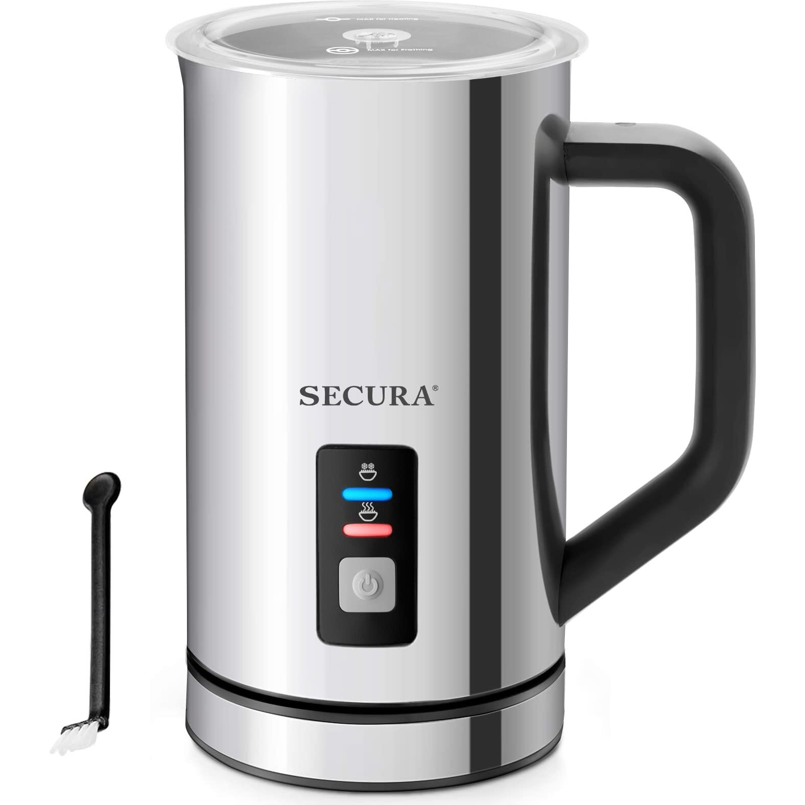 Secura Milk Frother, Electric Milk Steamer Stainless Steel, 8.4Oz/250Ml Automatic Hot And Cold Foam Maker And Milk Warmer For Latte, Cappuccinos, Macchiato, 120V