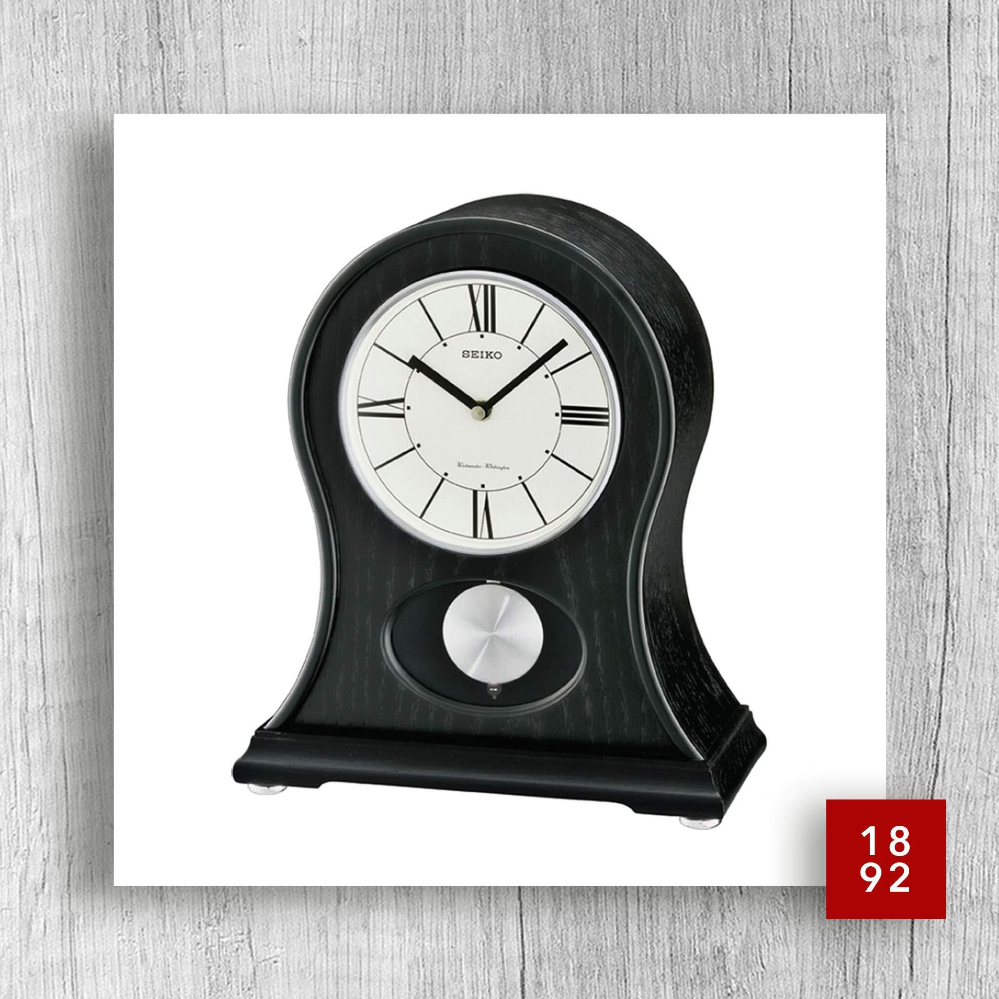 Seiko James Rounded Mantel Chime Clock, Black