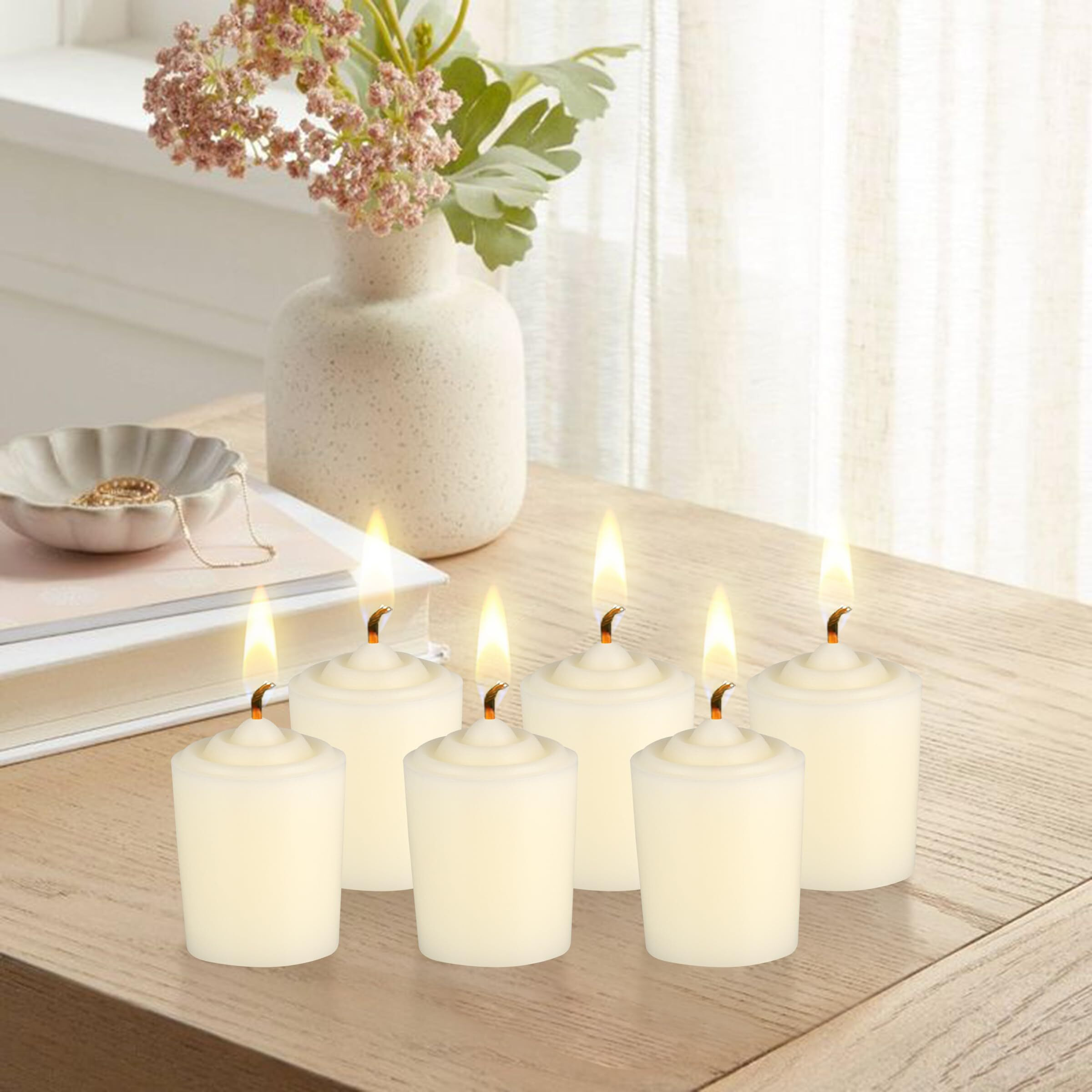Ivory Unscented 15 Hours Votive Candles Pack Of 12