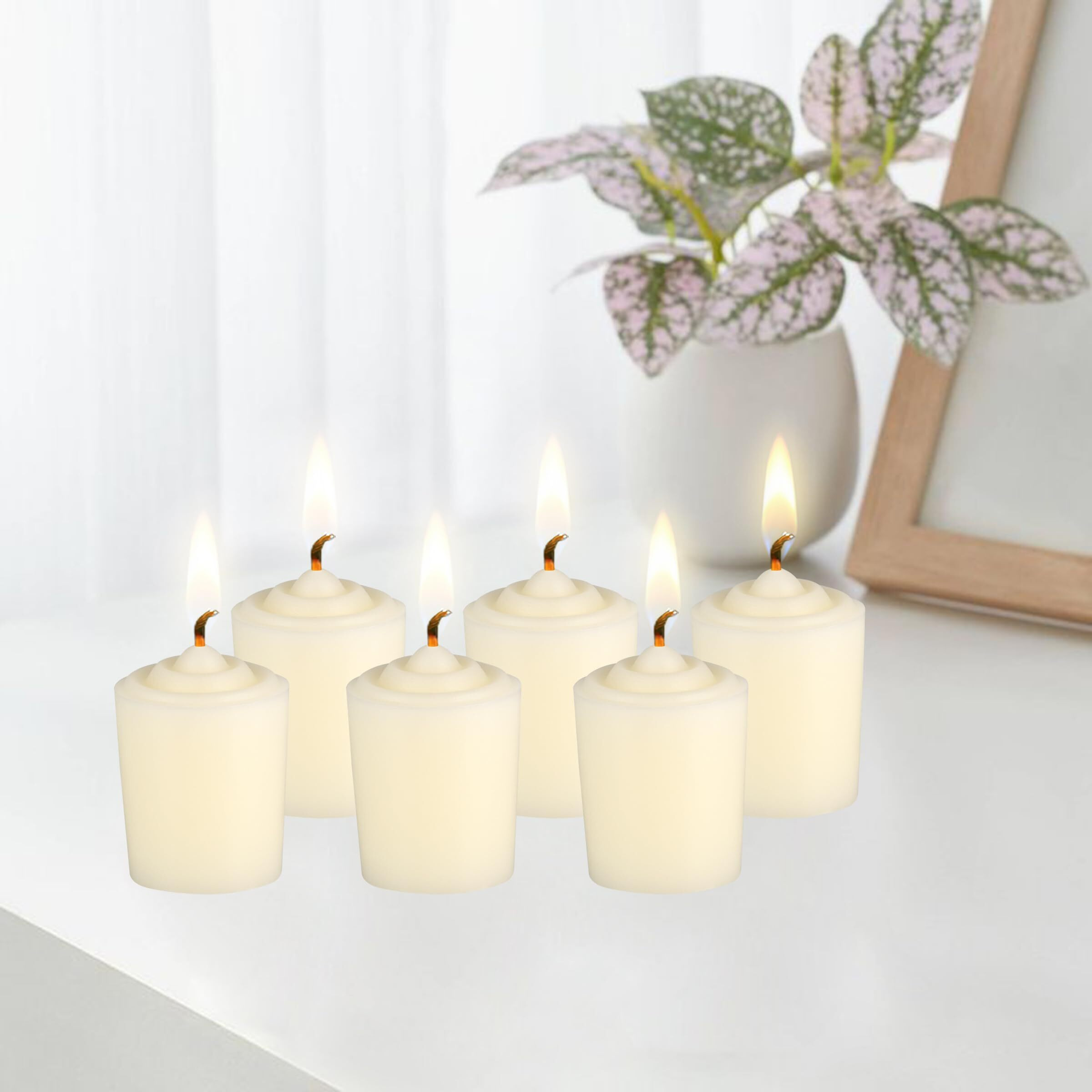 Ivory Unscented 15 Hours Votive Candles Pack Of 12