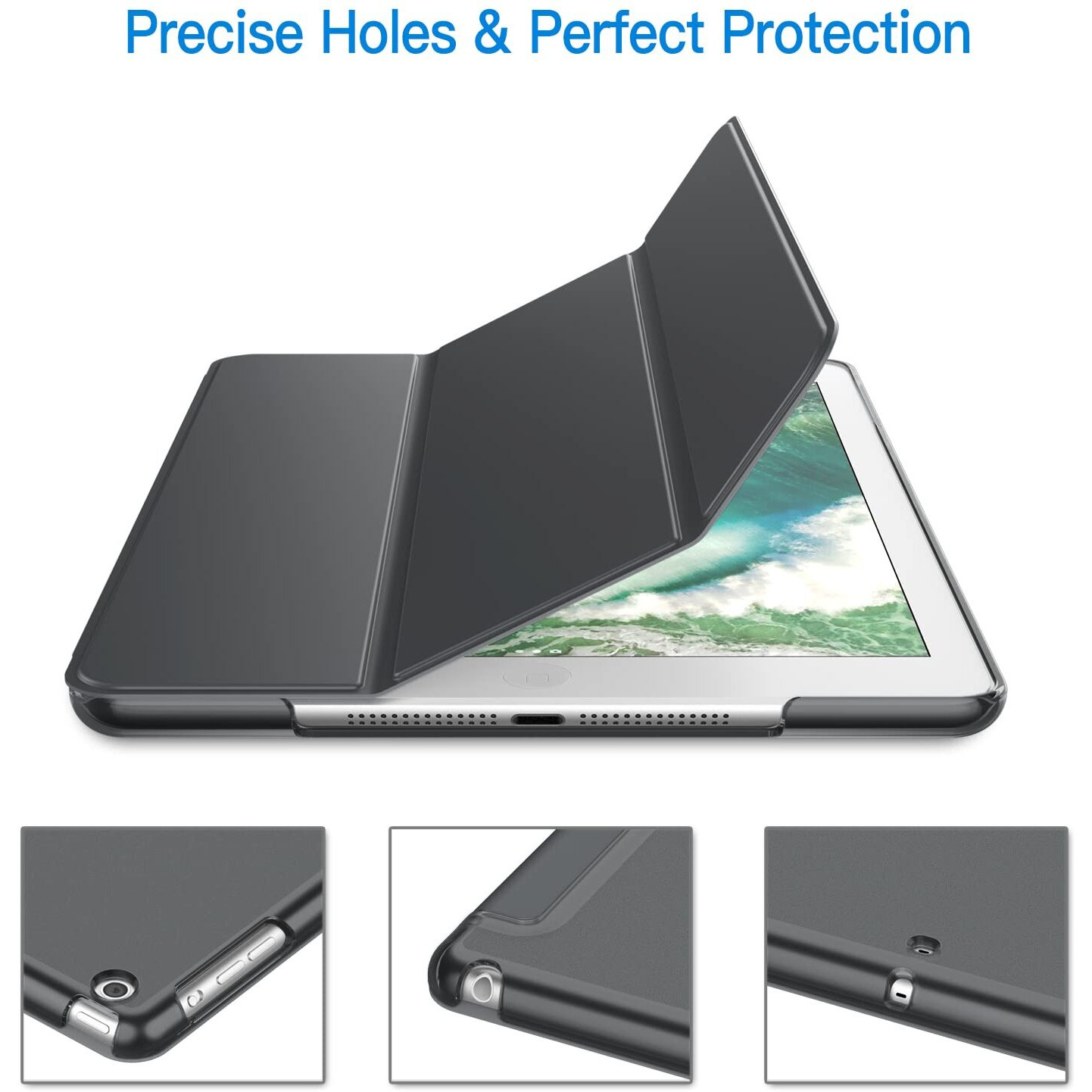 Jetech Case For Ipad Air 1St Edition (Not For Ipad Air 2/3/4/5), 9.7 Inch, Smart Cover With Auto Wake/Sleep (Dark Grey)