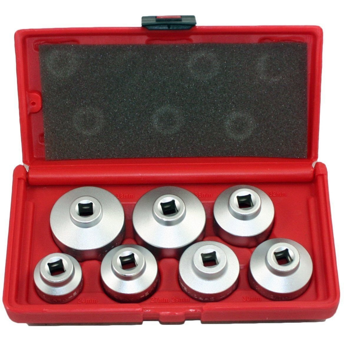Vector Tools 7 Pc Oil Filter Cartridge Socket Set Metric 24 27 29 30 32 36 38Mm