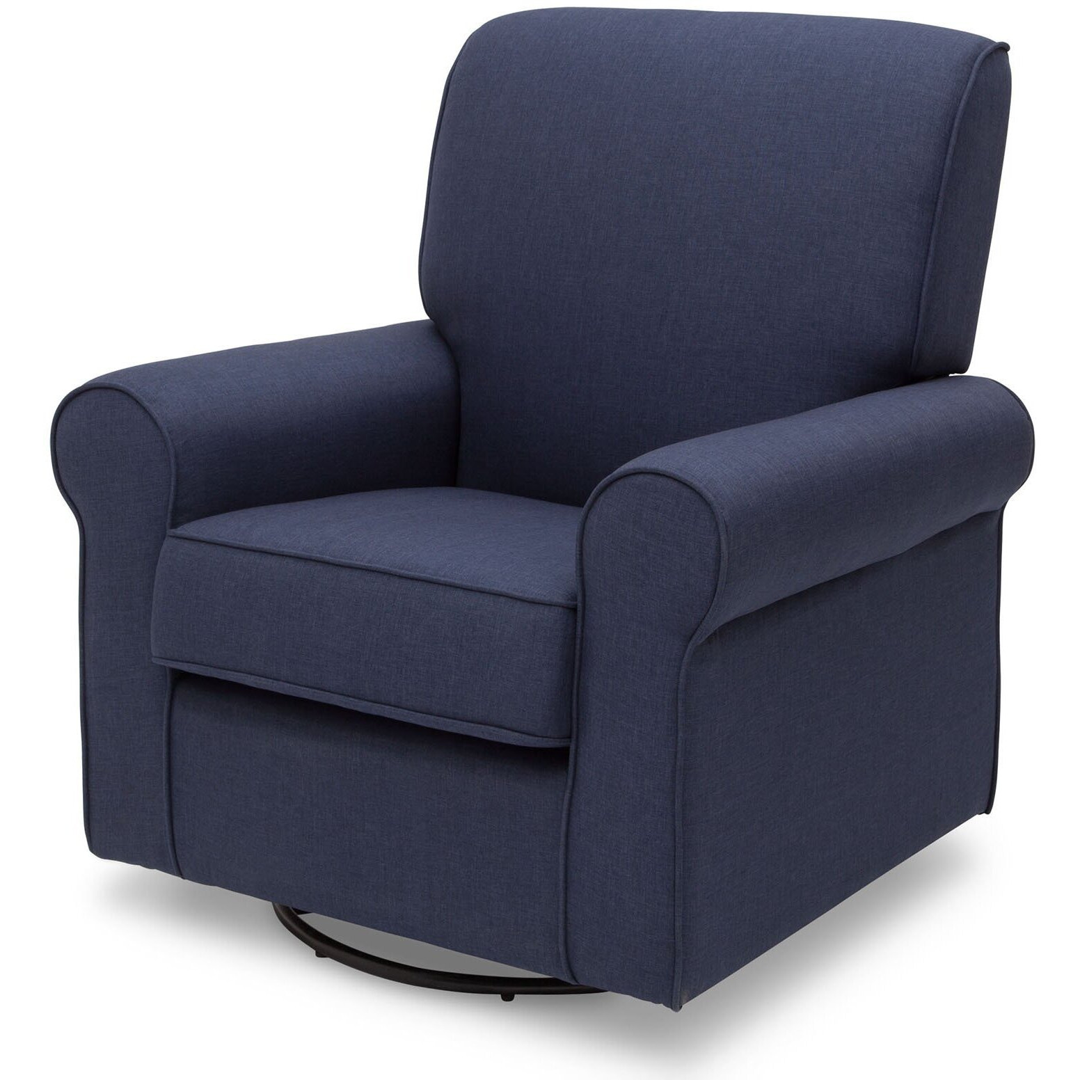 Delta Children Avery Upholstered Glider Swivel Rocker Chair, Metal, Sand