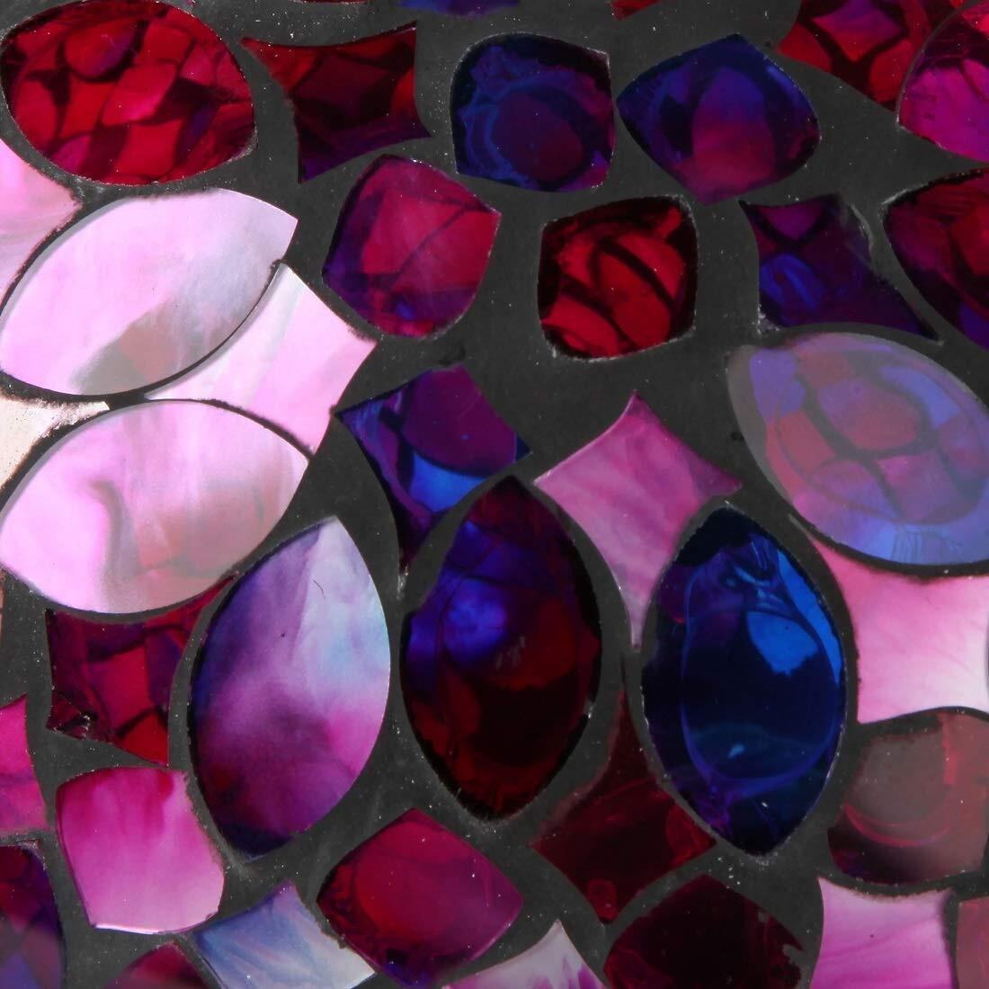 Lily's Home Colorful Mosaic Glass Gazing Ball, Designed With A Stunning Holographic Petal Mosaic Pattern To Bring Color To Any Home And Garden, Red, Blue & Purple (10 Inches Dia.)