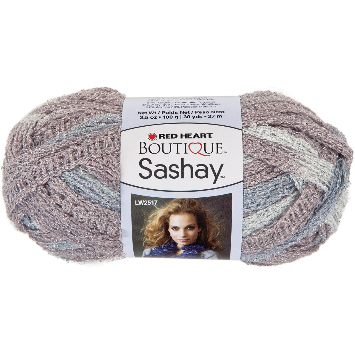 Red Heart Boutique Sashay Metallic Yarn, Opal