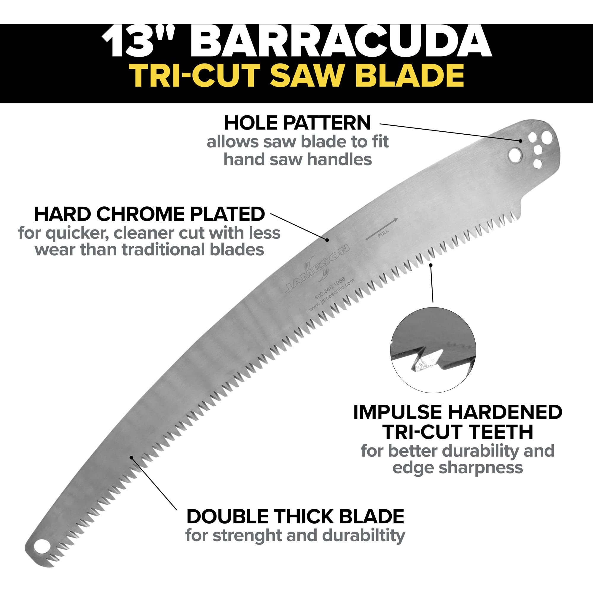 Jameson Sb-13Te 13-Inch Barracuda Tri-Cut Replacement Blade For Pole And Hand Saws