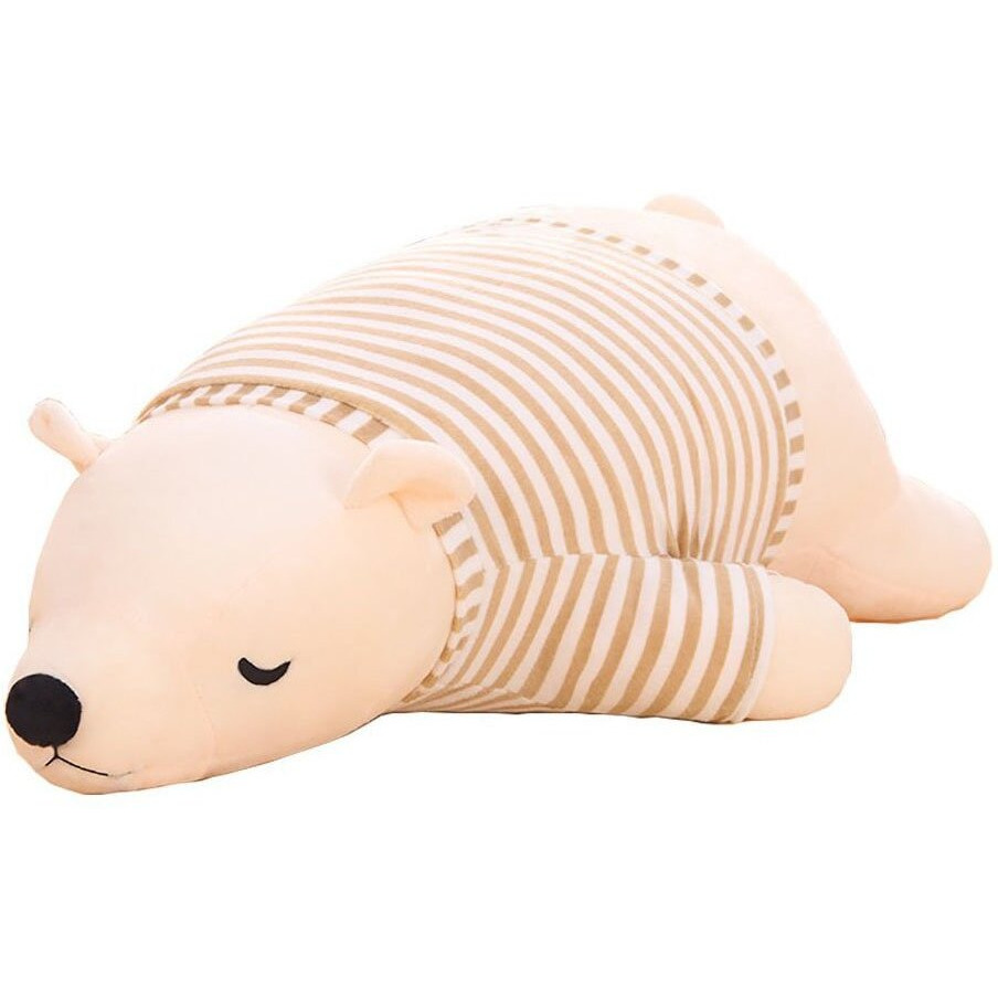 Mmttao Stuffed Polar Bear Animal Plush Toy 24 Inch Large White Sleeping Bear Animal Stuff Soft Plushies Cute Dolls Collection Huggable Throw Pillow Cushion Gifts For Kids Children Boys Girls, 24Inches