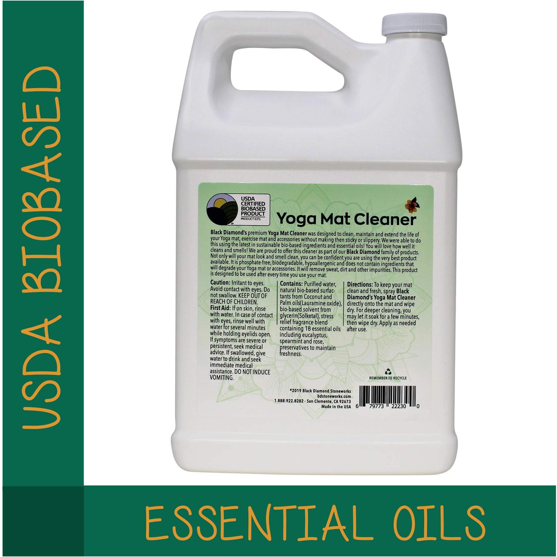 Black Diamond Stoneworks Yoga Mat Cleaner Usda Certified Biobased- Essential Oils, Safe For All Type Of Materials, Exercise, Pilates, Or Workout Mats. (1-Gallon)