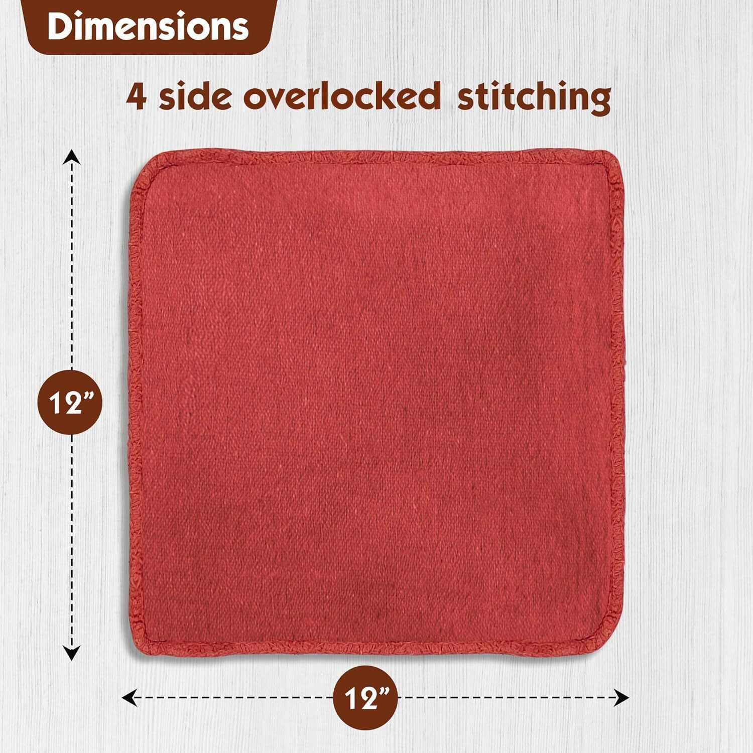 Nabob Wipers Auto Mechanic Shop Towels 100 Pack Bulk Rags 100% Cotton Commercial Grade Shop Rags Size 14"&quotX14"" (100 Pack, Red)